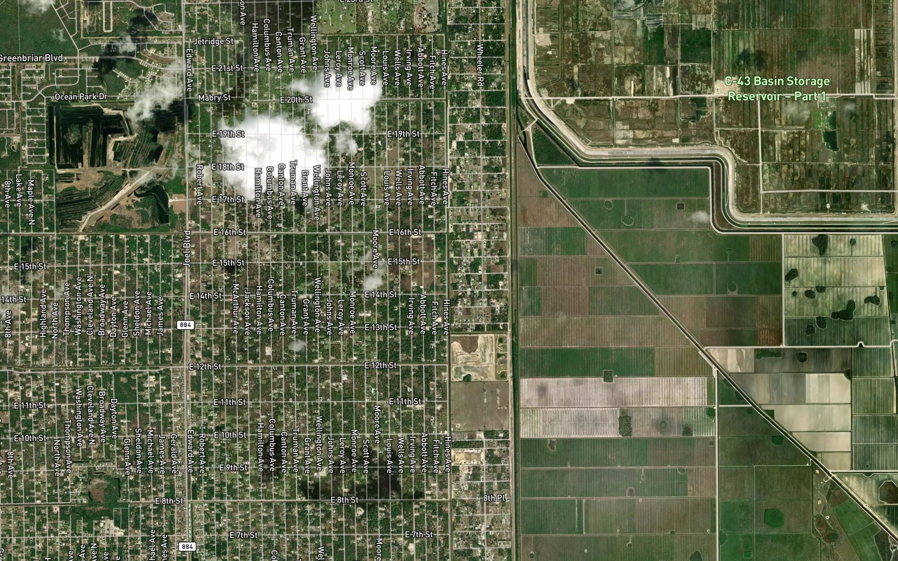 Satellite map of the Dog Canal