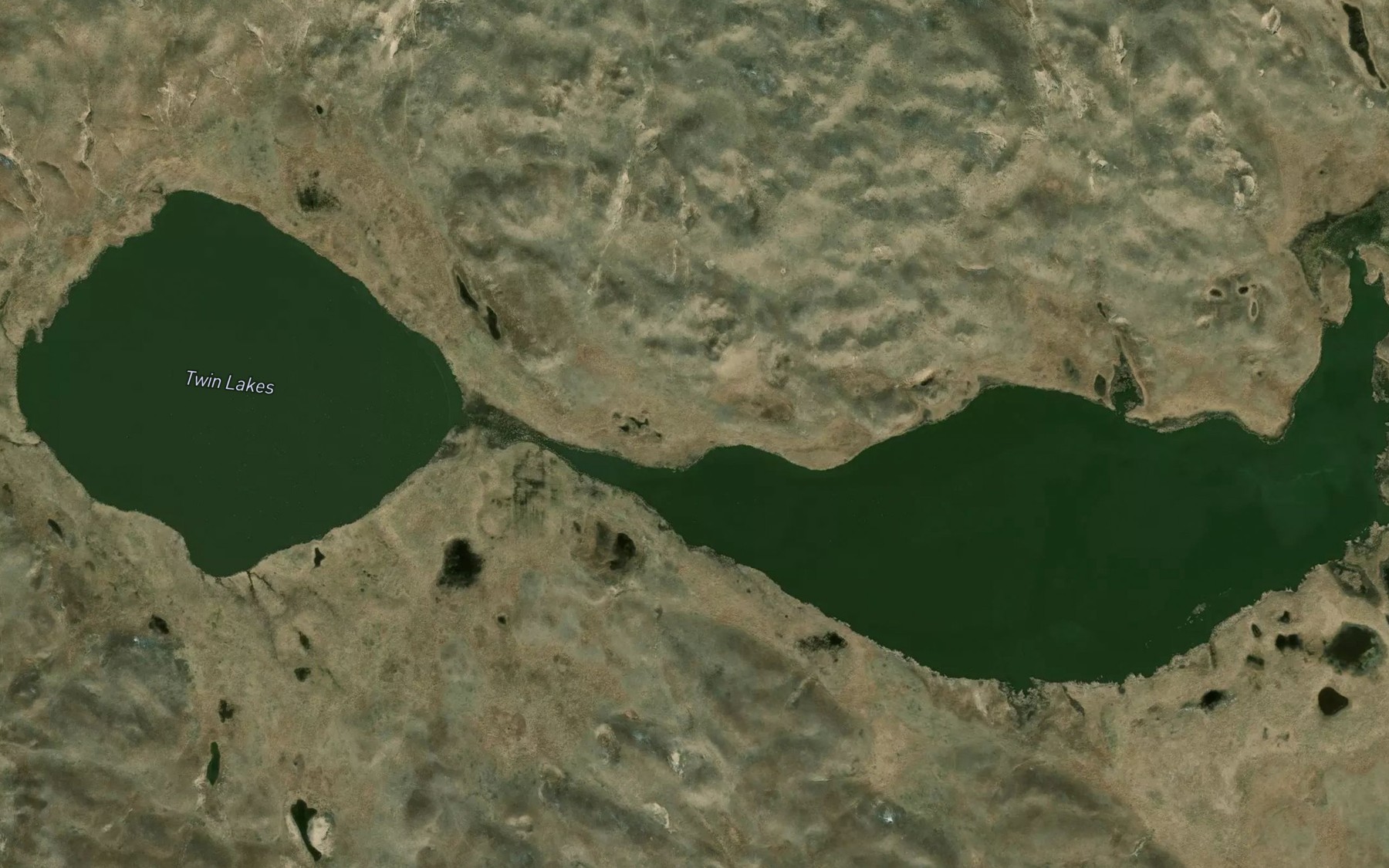 Satellite map of the Twin Lakes