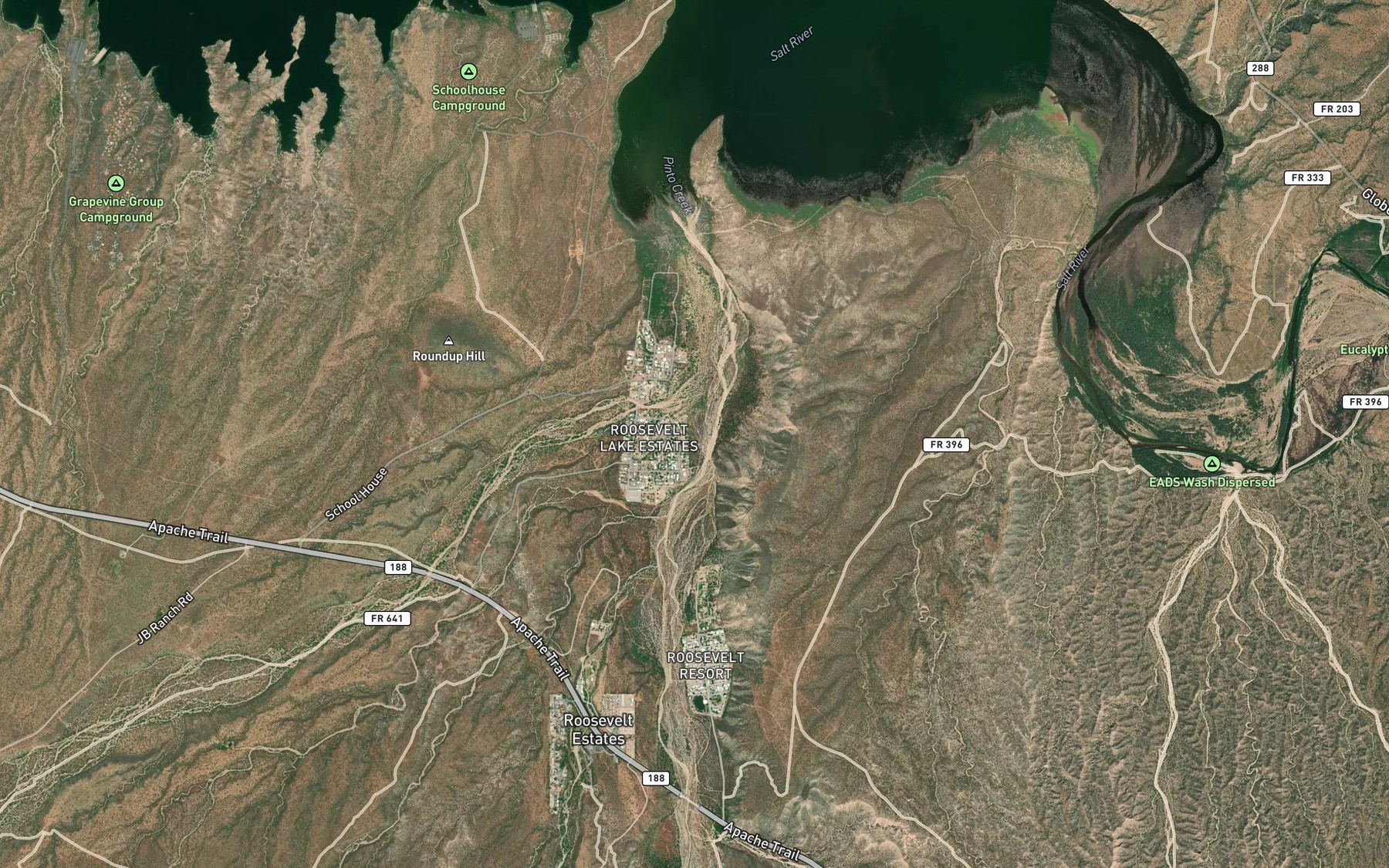 Satellite map of the Wildcat Creek