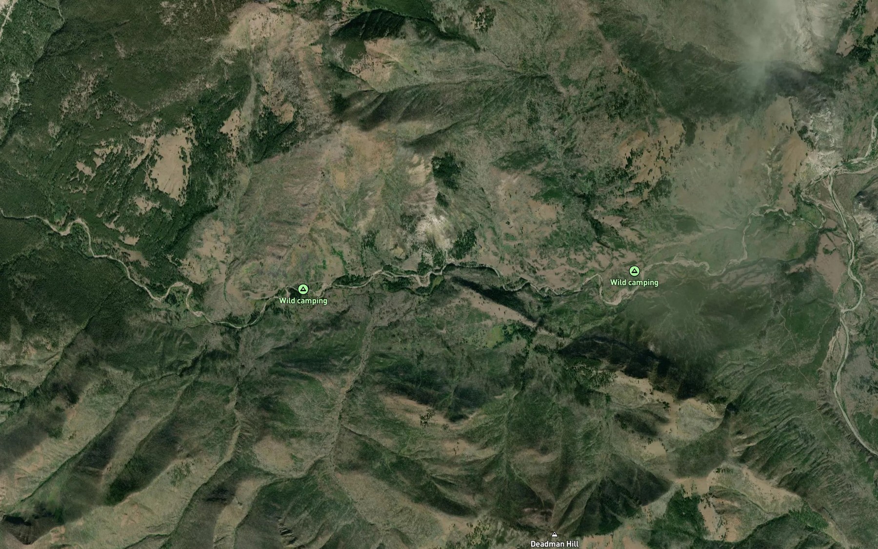 Satellite map of the Nineteen Creek