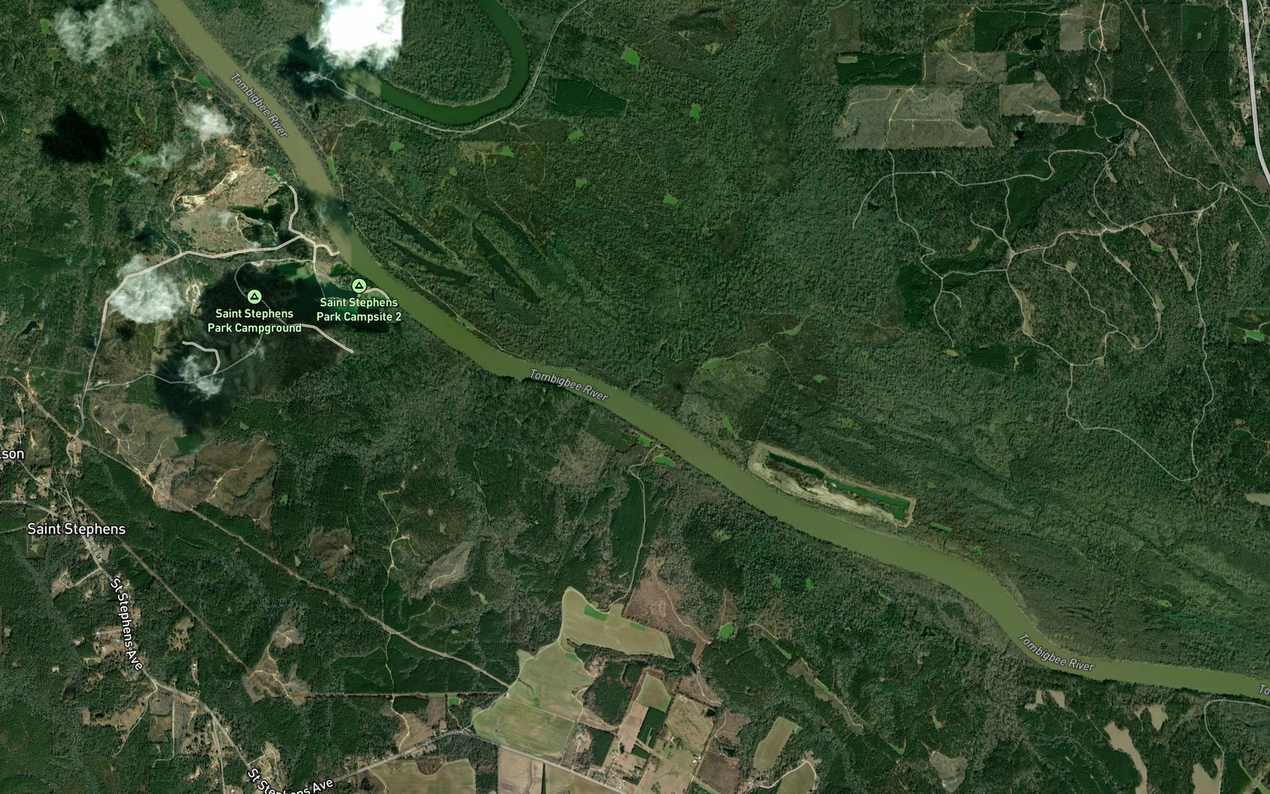 Satellite map of the Jackson Creek