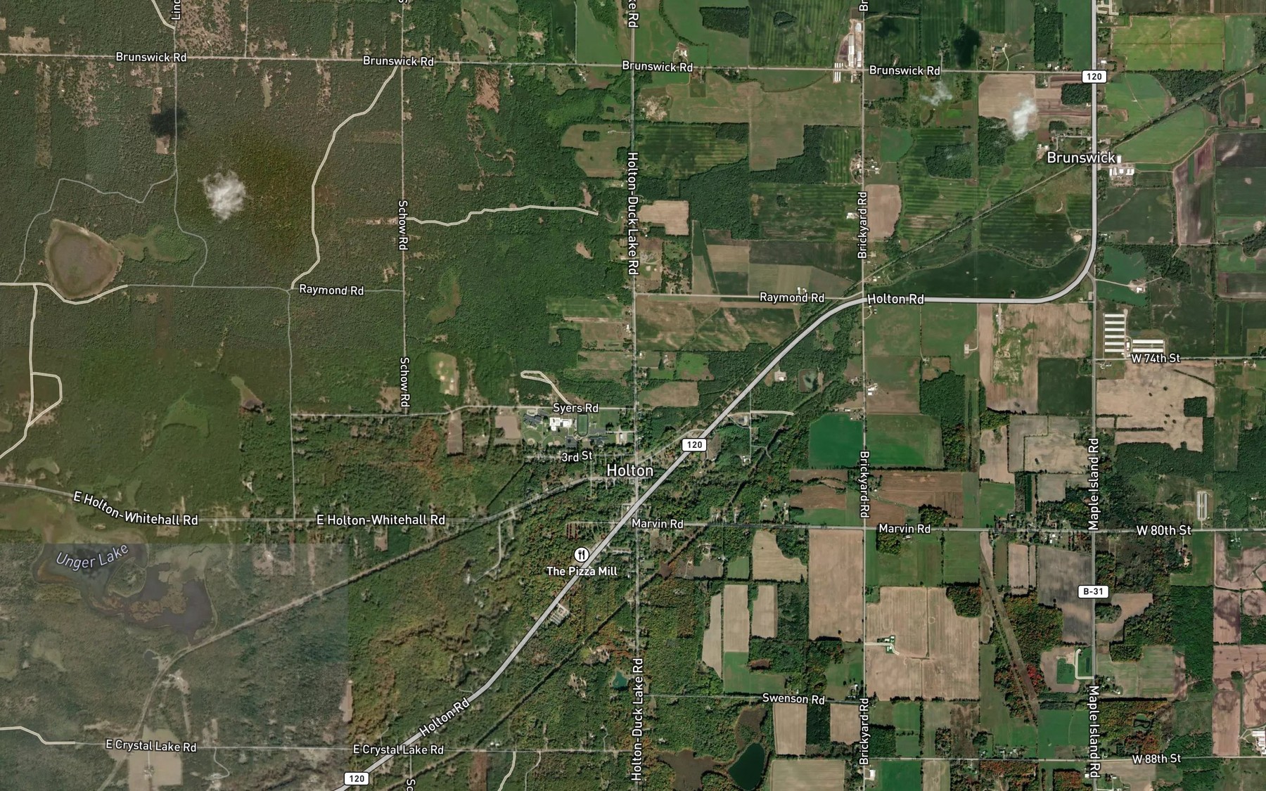 Satellite map of the Martin Drain