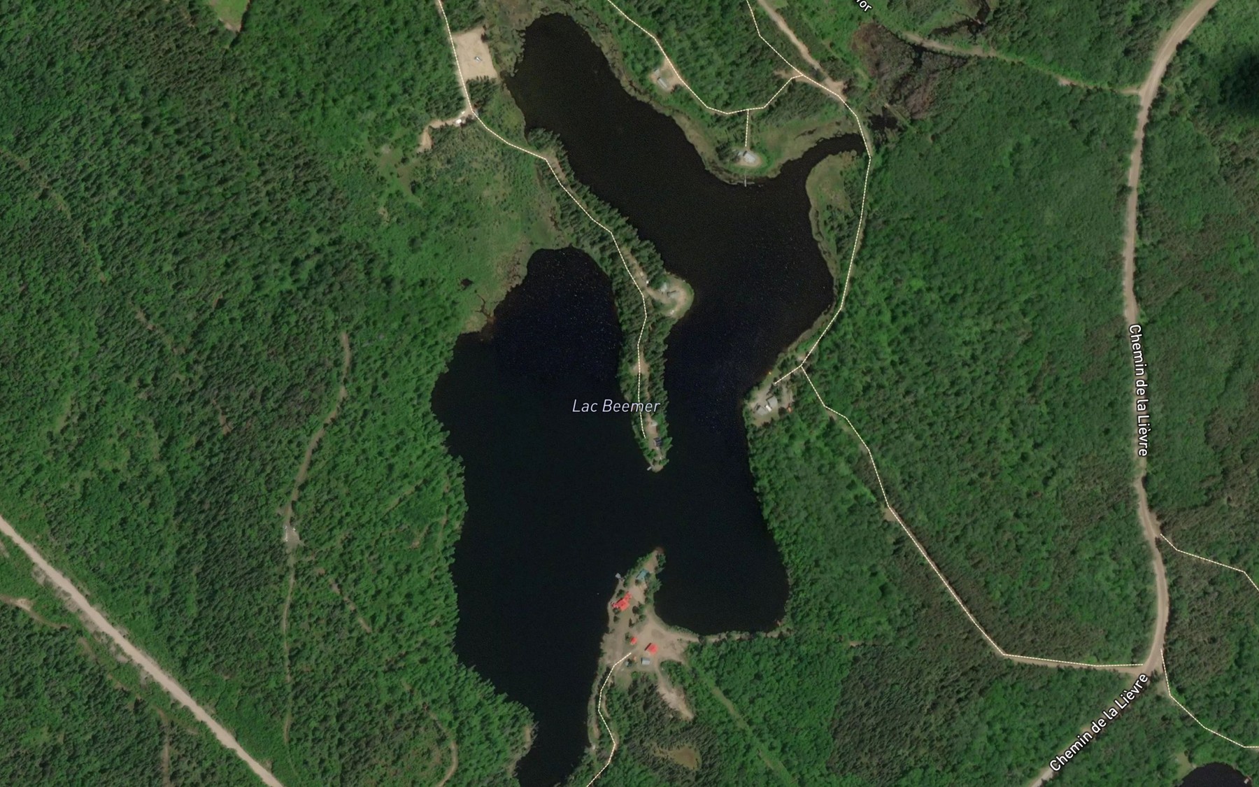 Satellite map of the Lac Beemer