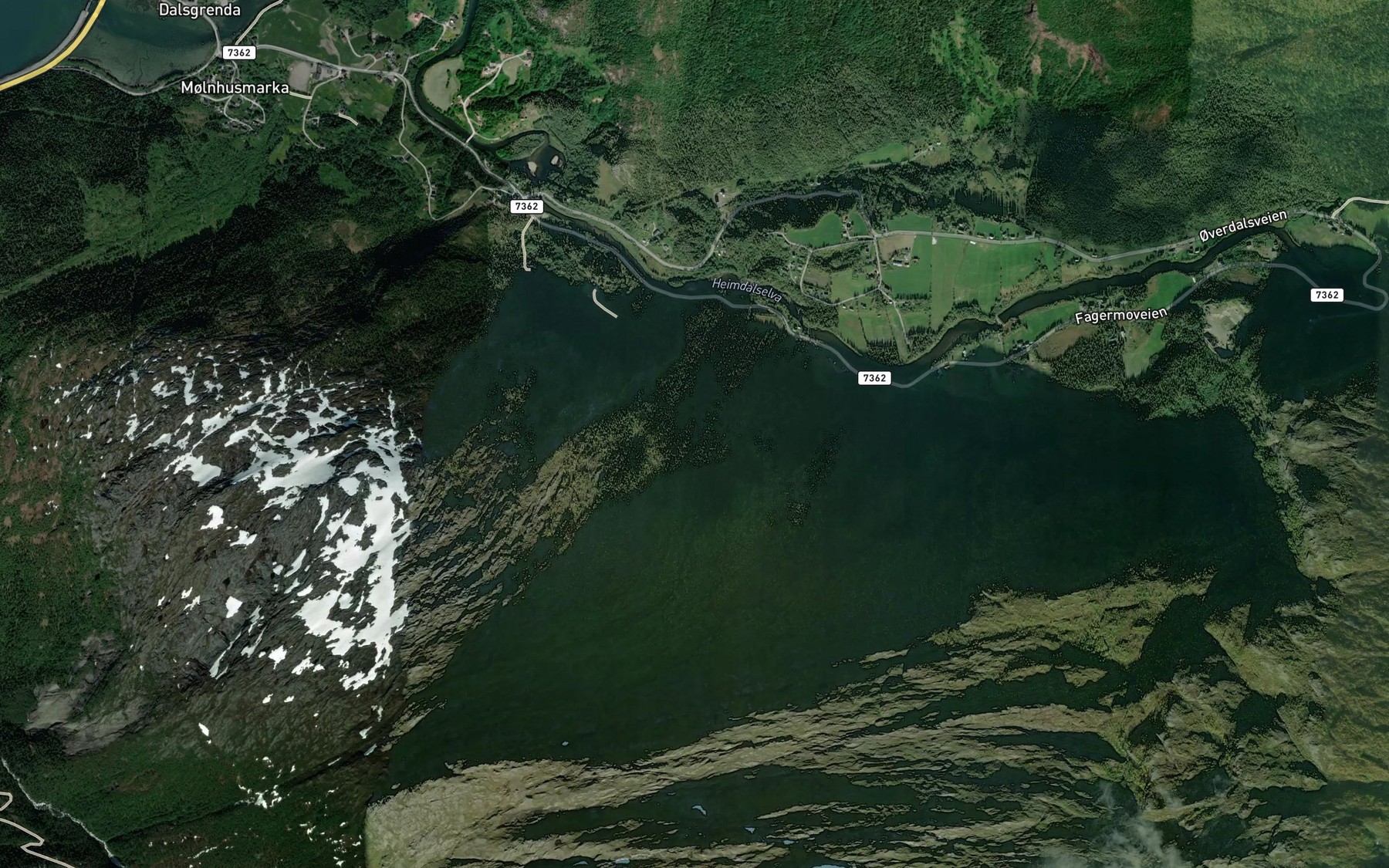 Satellite map of the Ytre Kvanndalsbekken