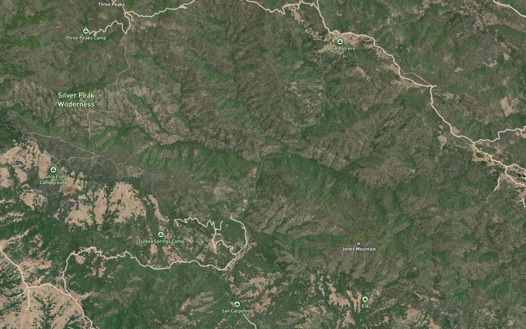 Satellite map of the Wagner Creek