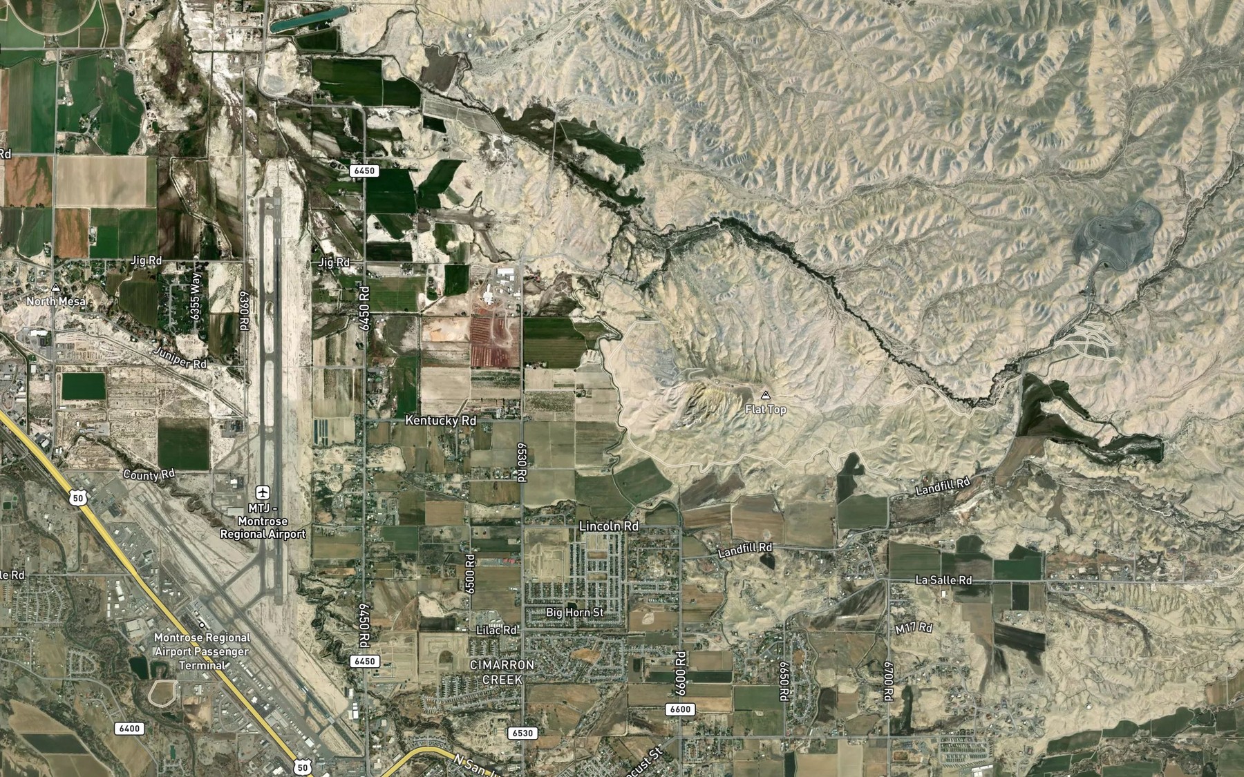 Satellite map of the Loutsenhizer Canal