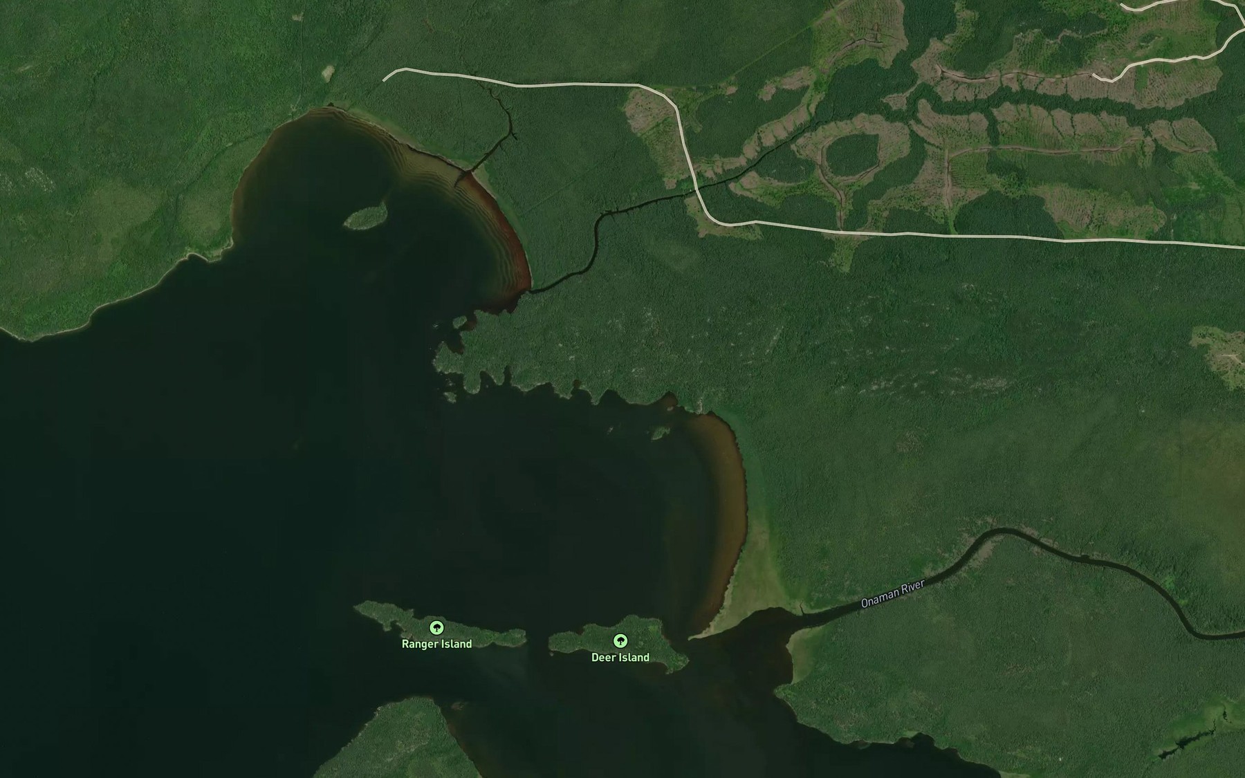 Satellite map of the Stewart Creek