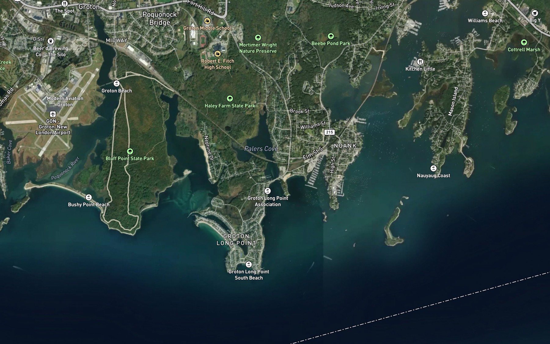 Satellite map of the Palmer Cove