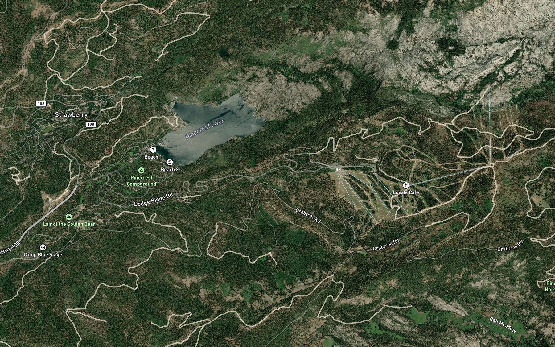 Satellite map of the Gooseberry Creek