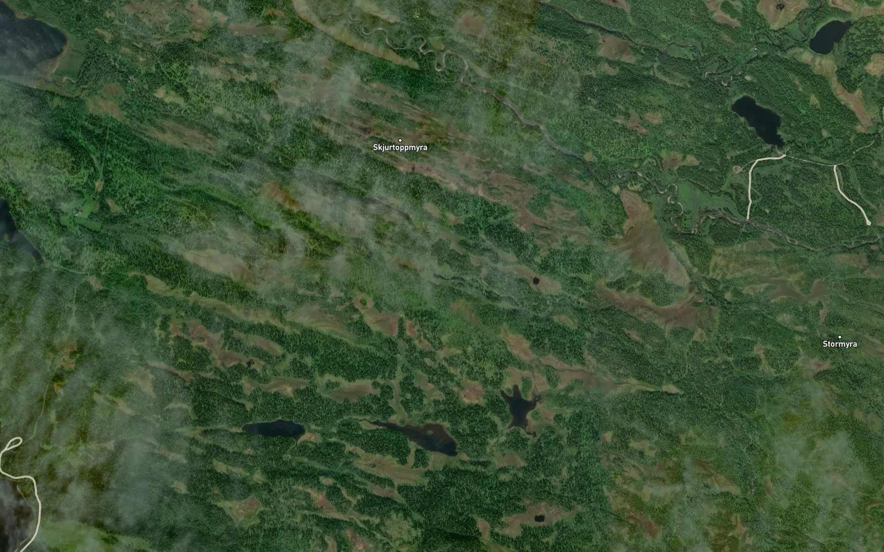 Satellite map of the Lilleelva