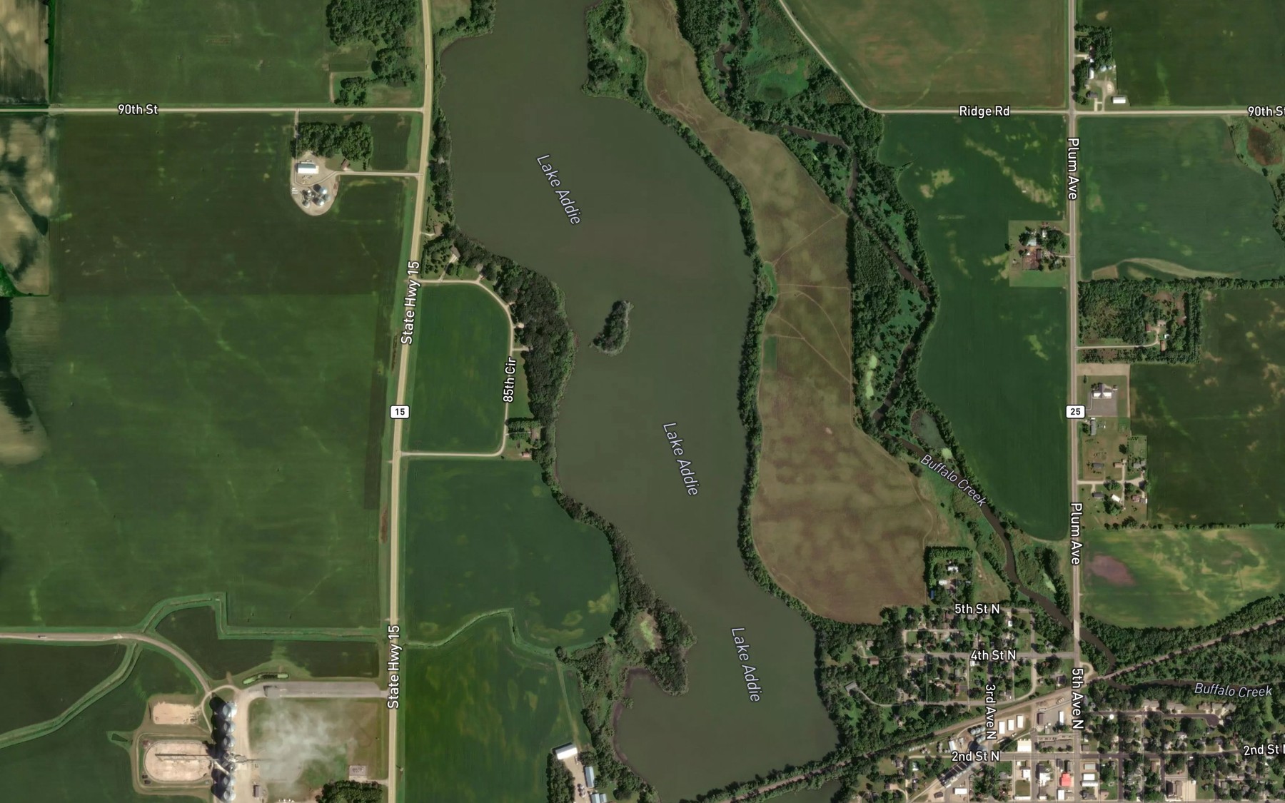 Satellite map of the Lake Addie