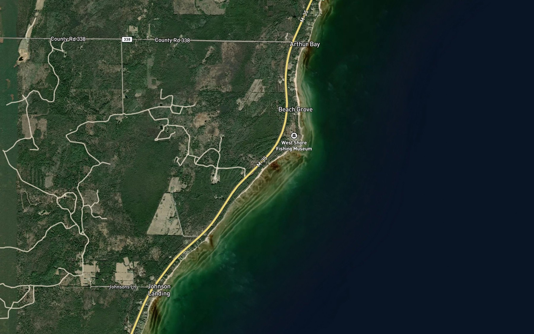 Satellite map of the Rochereau Creek