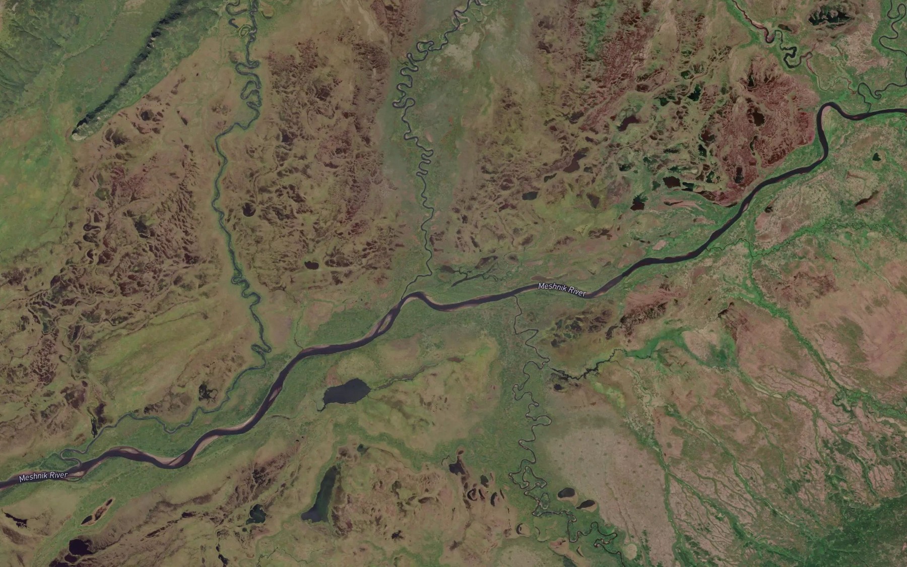 Satellite map of the Rainbow Creek