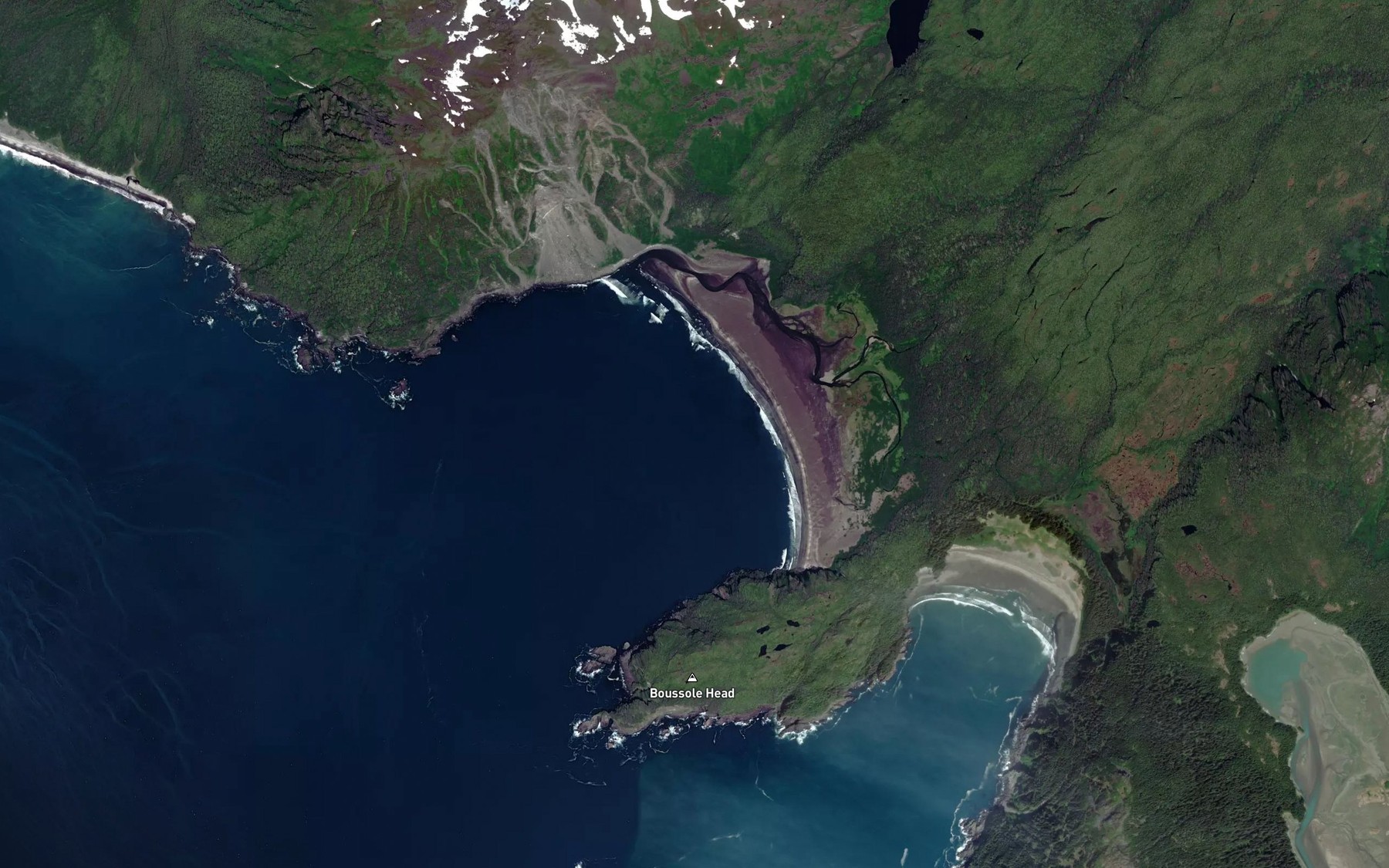 Satellite map of the Boussole Bay