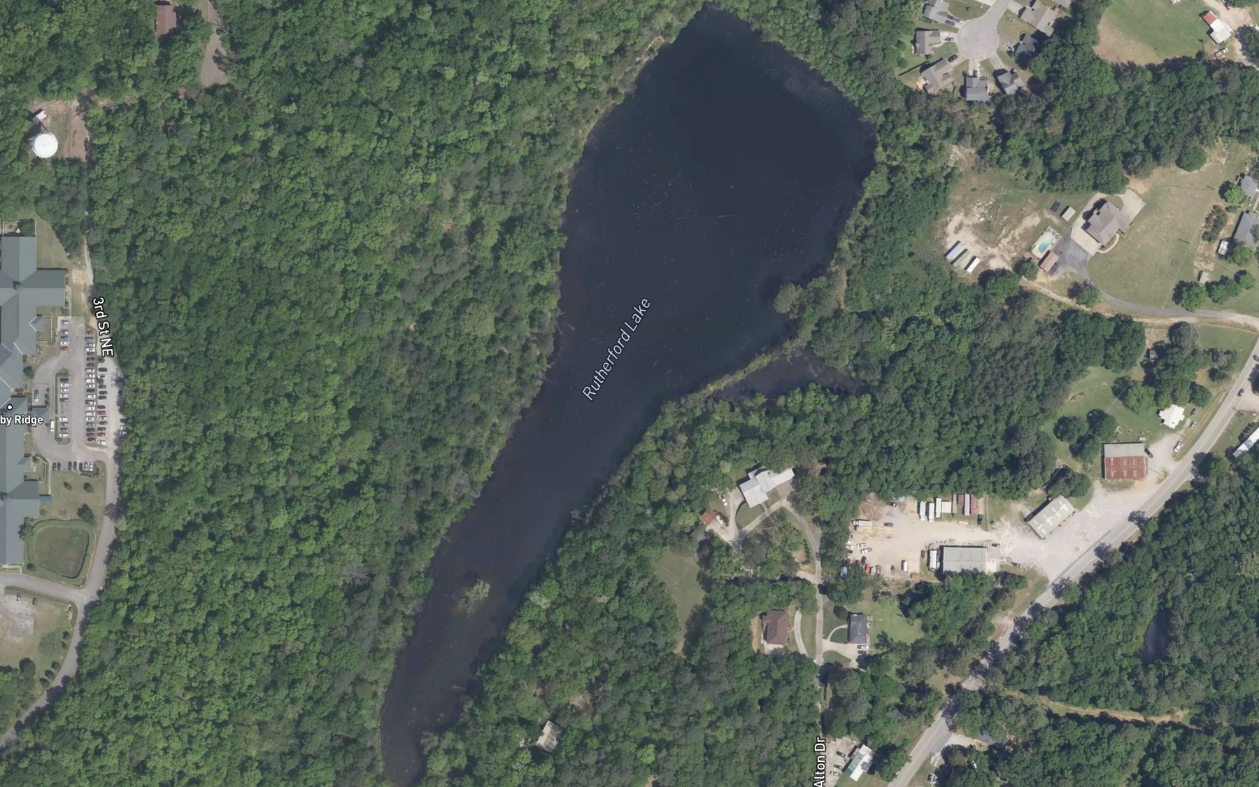 Satellite map of the Rutherford Lake