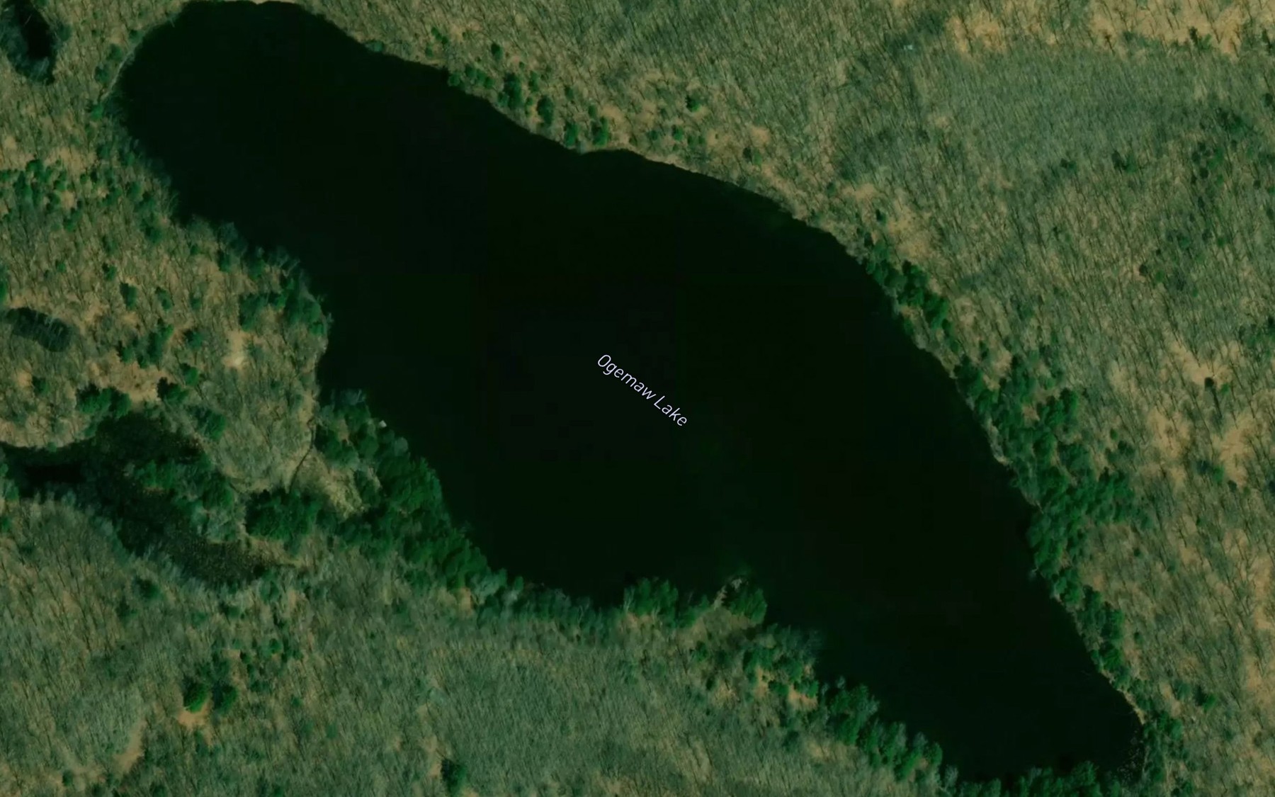 Satellite map of the Ogemaw Lake