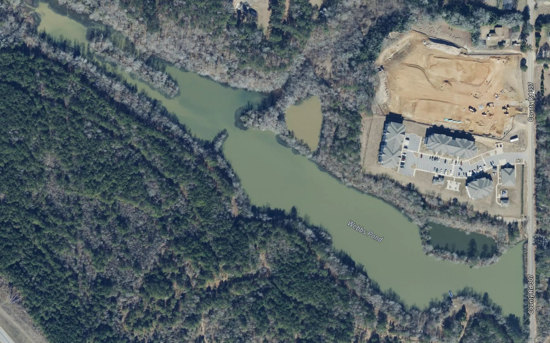 Satellite map of the Webbs Pond