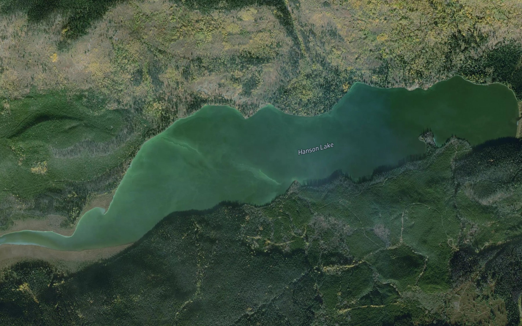 Satellite map of the Hanson Lake