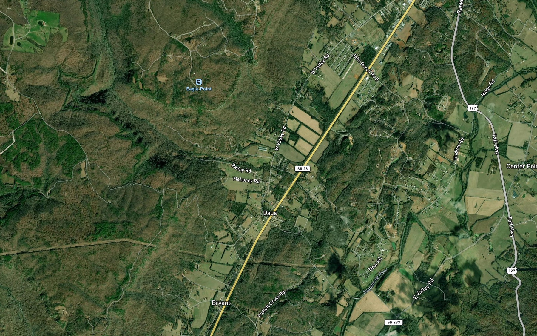 Satellite map of the Stillhouse Branch
