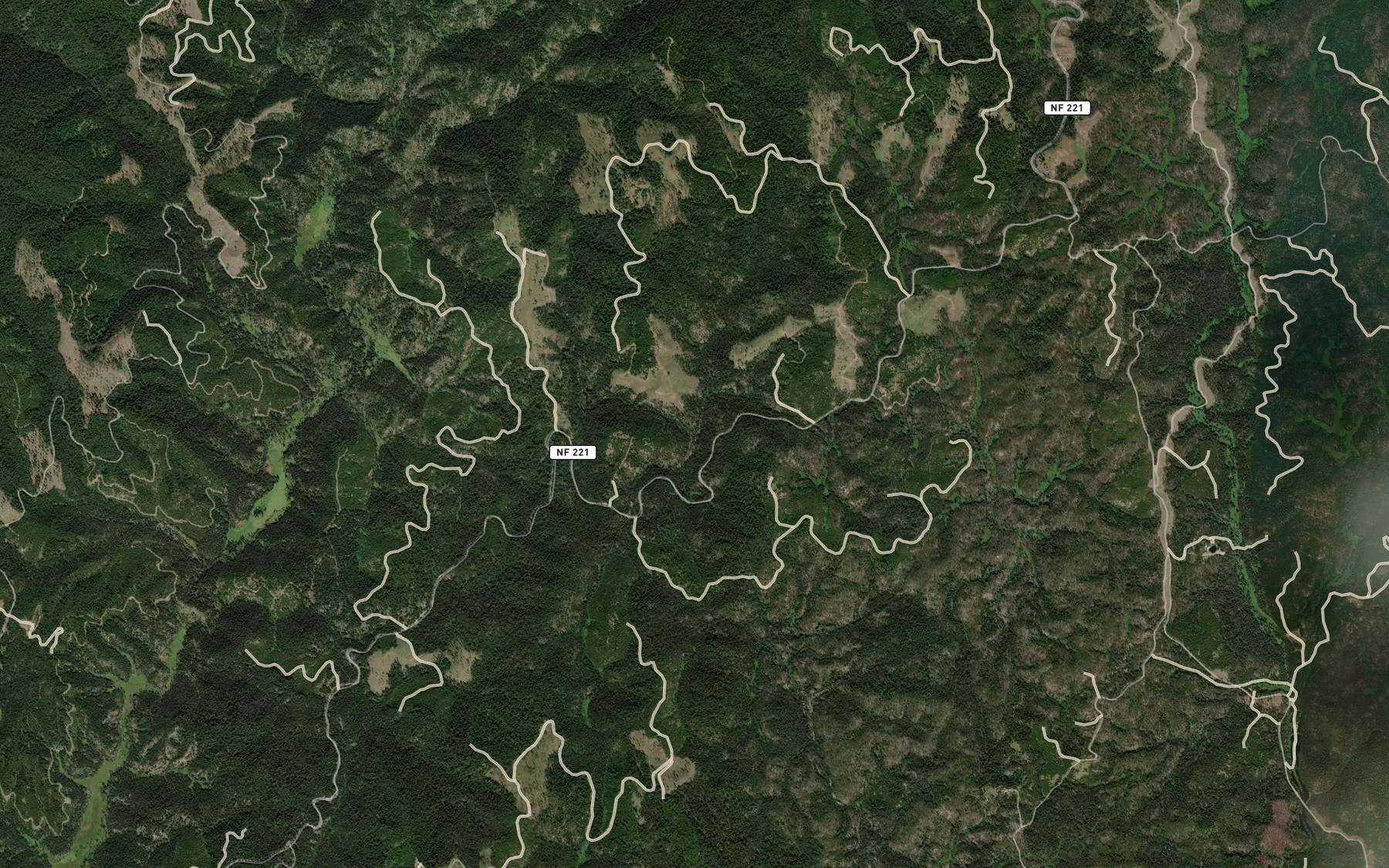 Satellite map of the Gold Lake Creek