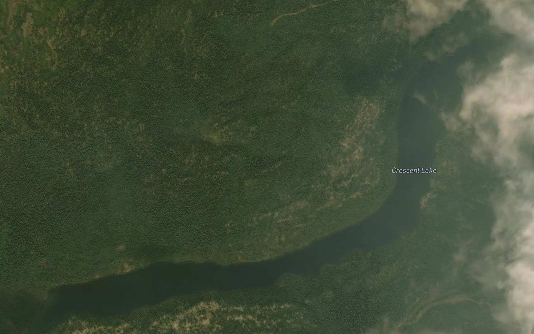Satellite map of the Crescent Lake