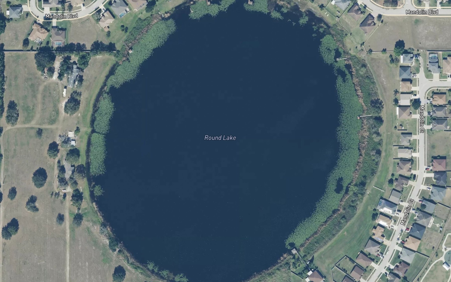 Satellite map of the Round Lake