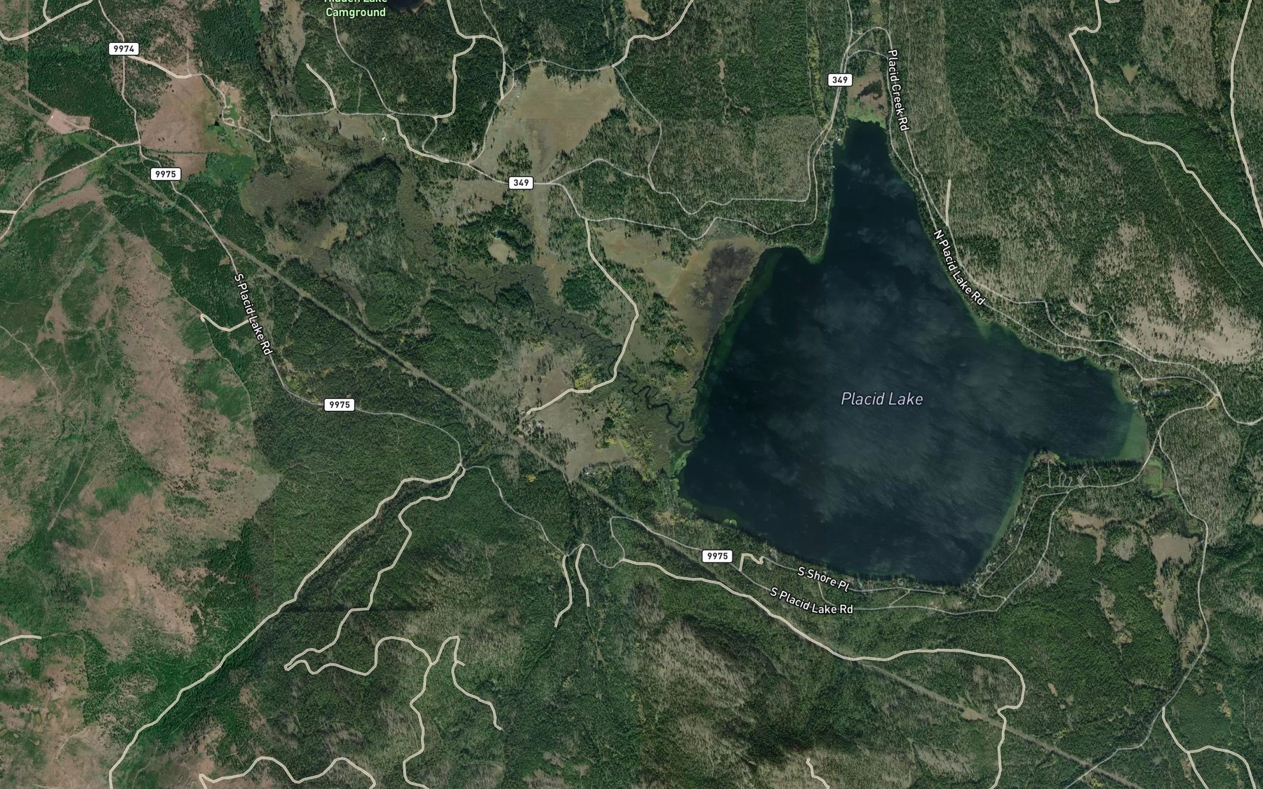 Satellite map of the Boles Creek