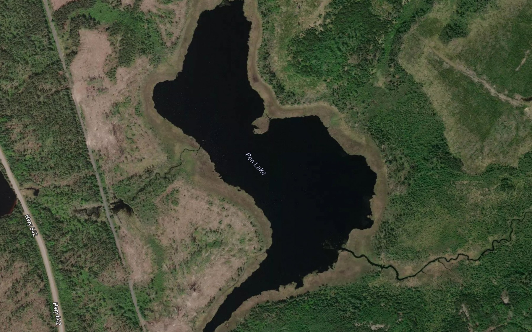 Satellite map of the Pen Lake