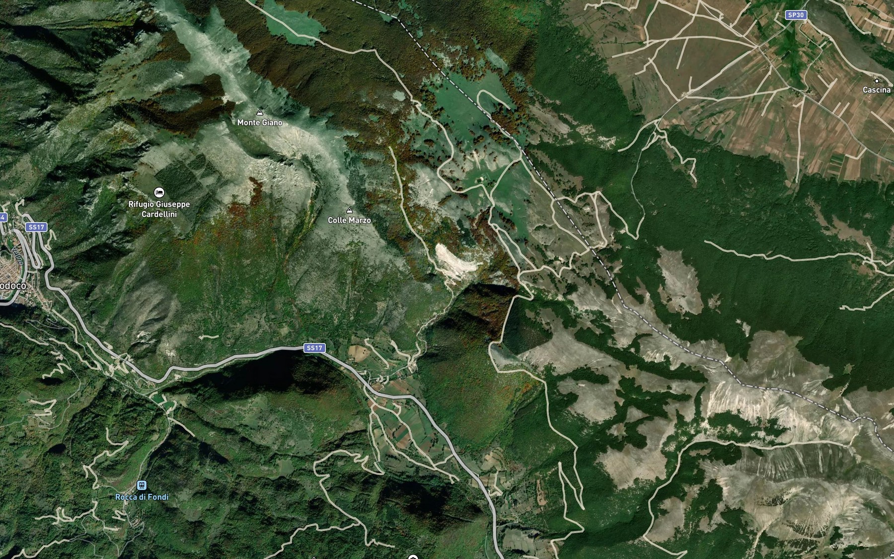 Satellite map of the Fosso Le Perella