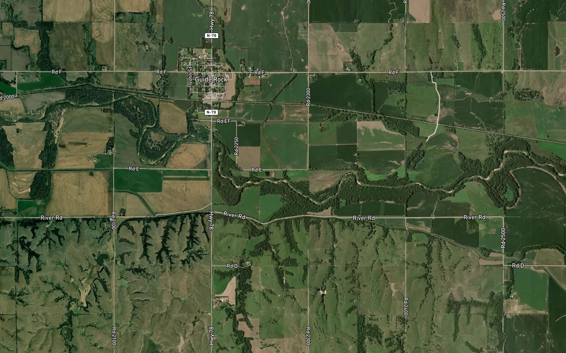 Satellite map of the Soap Creek