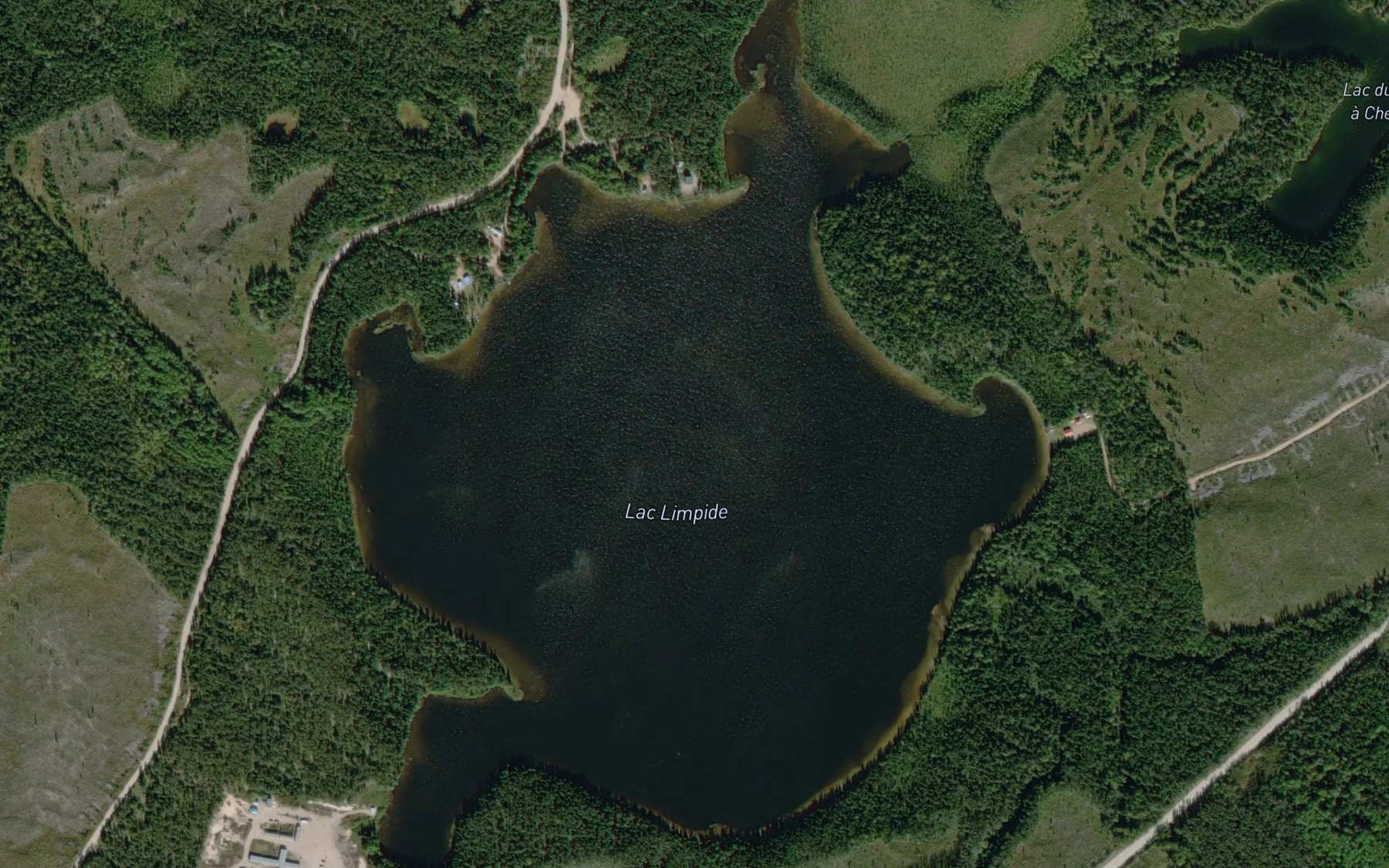 Satellite map of the Lac Limpide