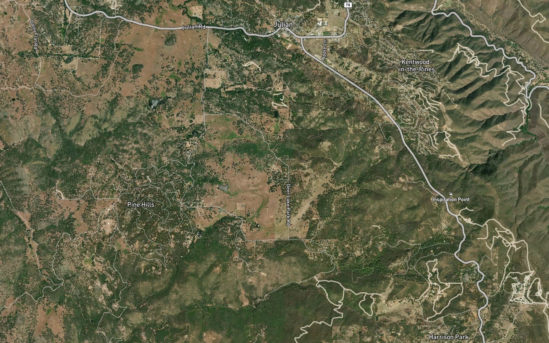 Satellite map of the Deer Lake