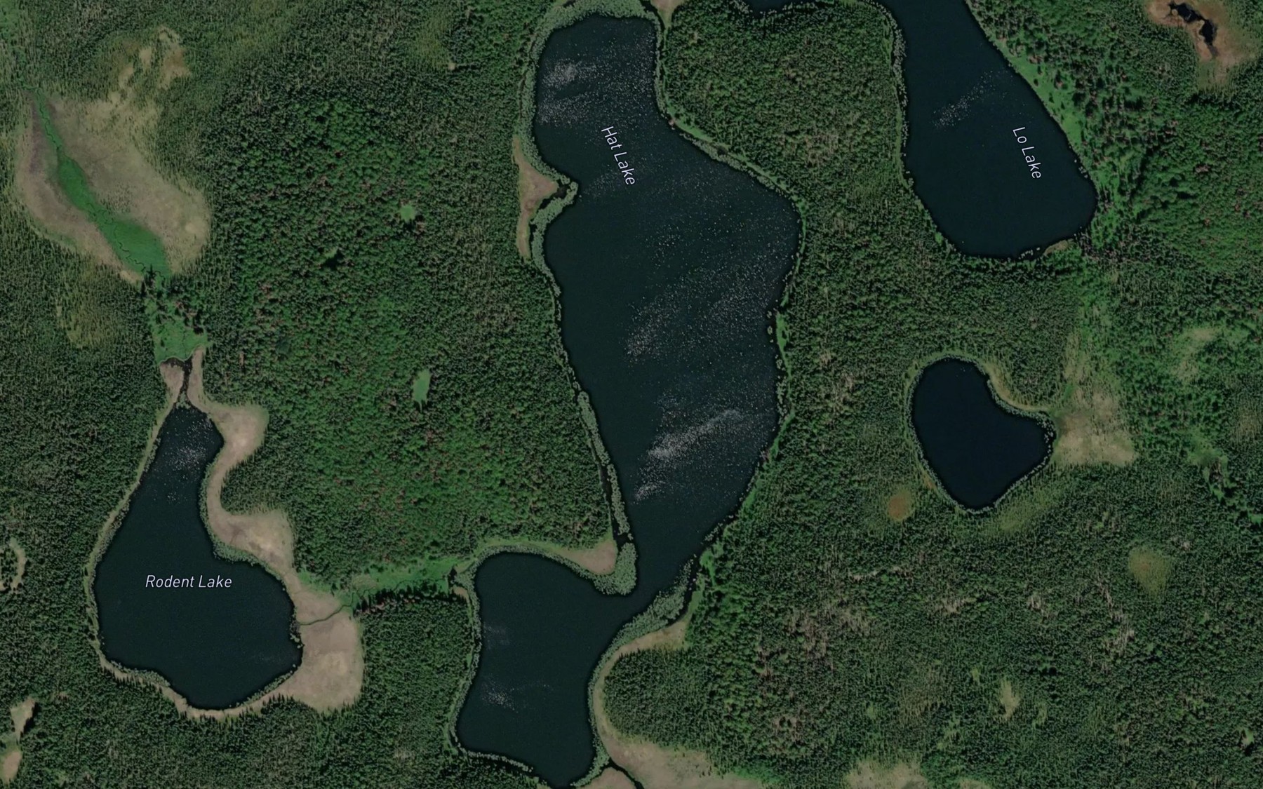 Satellite map of the Hat Lake