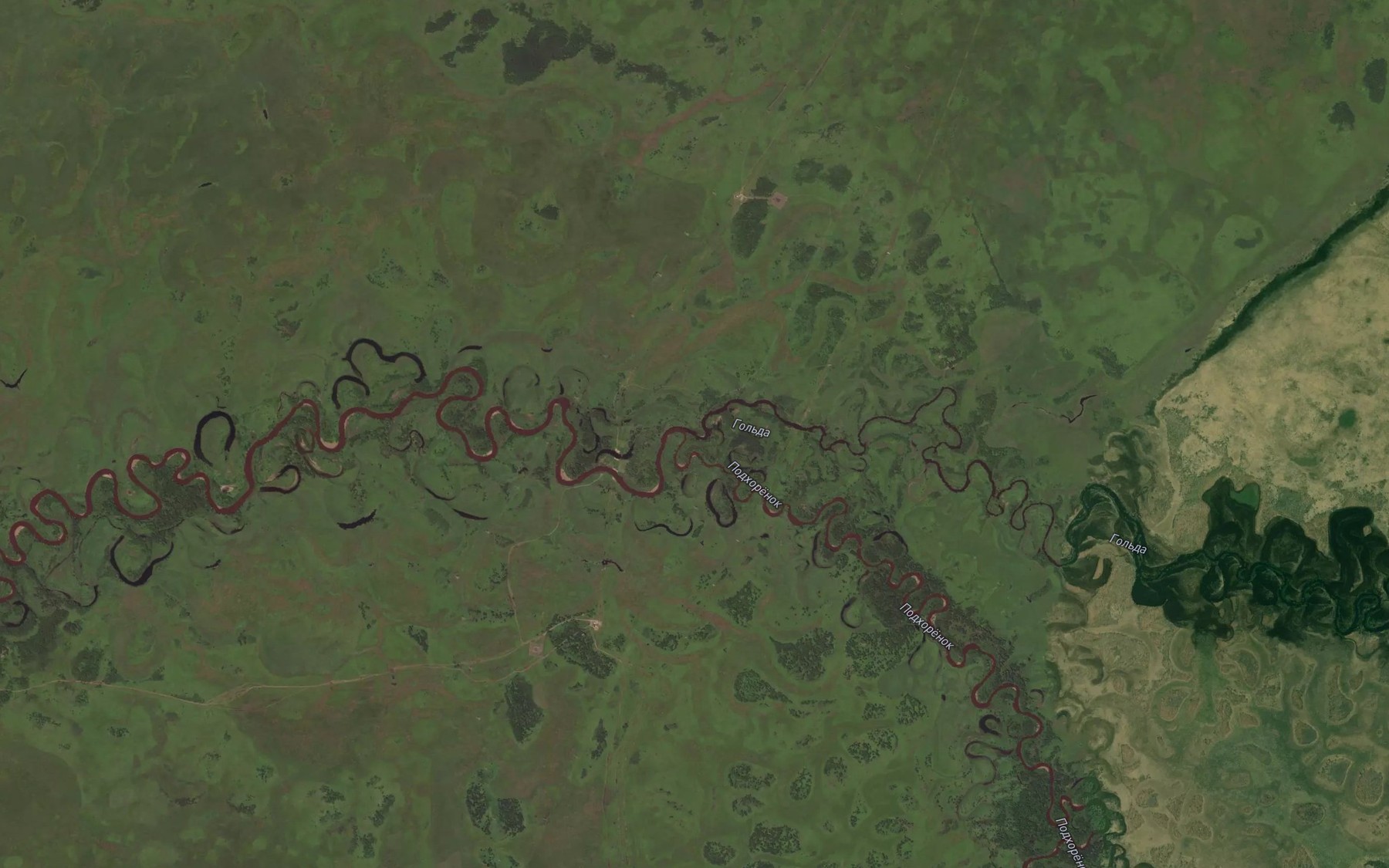 Satellite map of the Gol'da