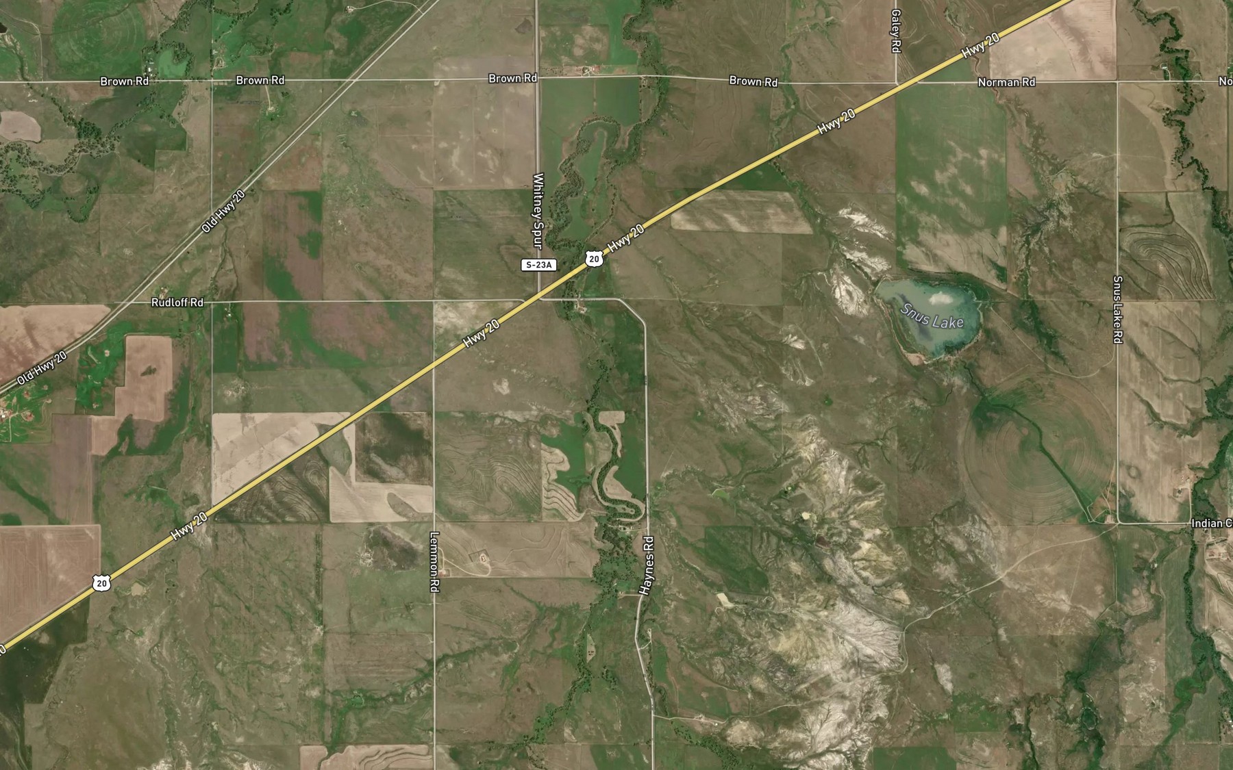 Satellite map of the Agate Reservoir
