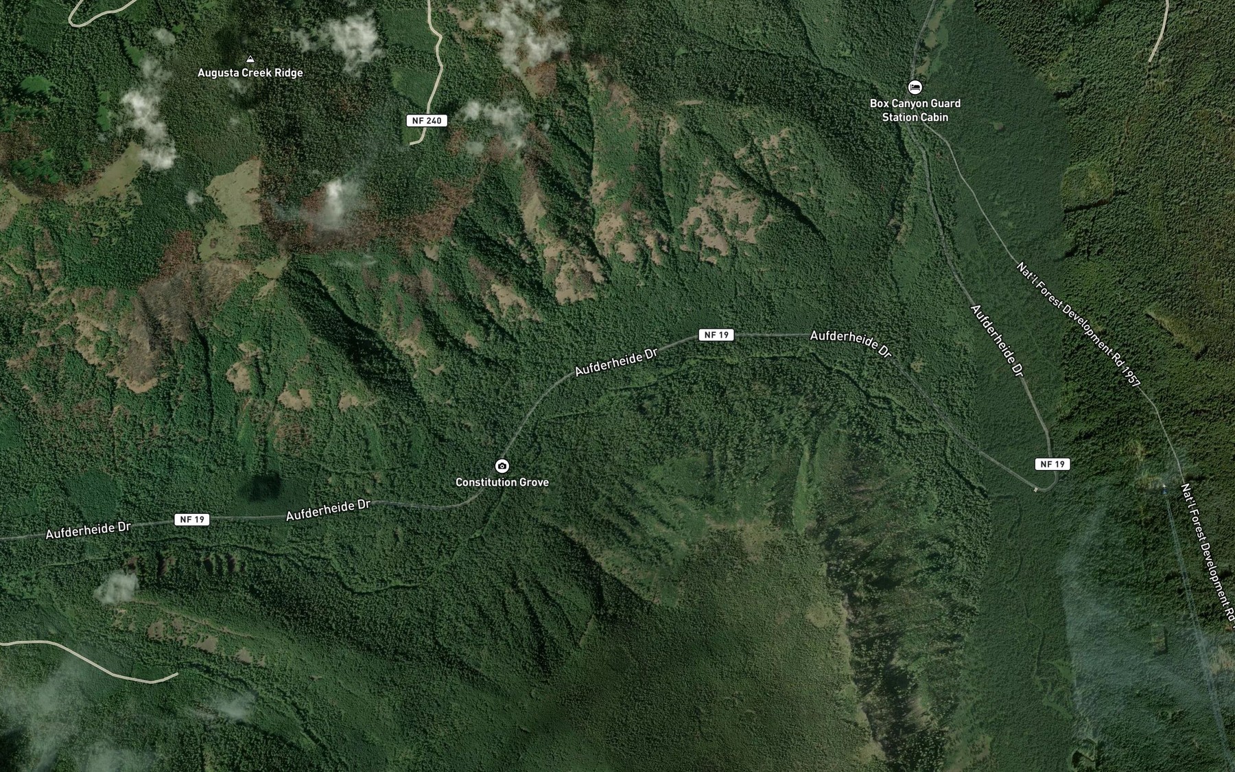 Satellite map of the Minute Creek