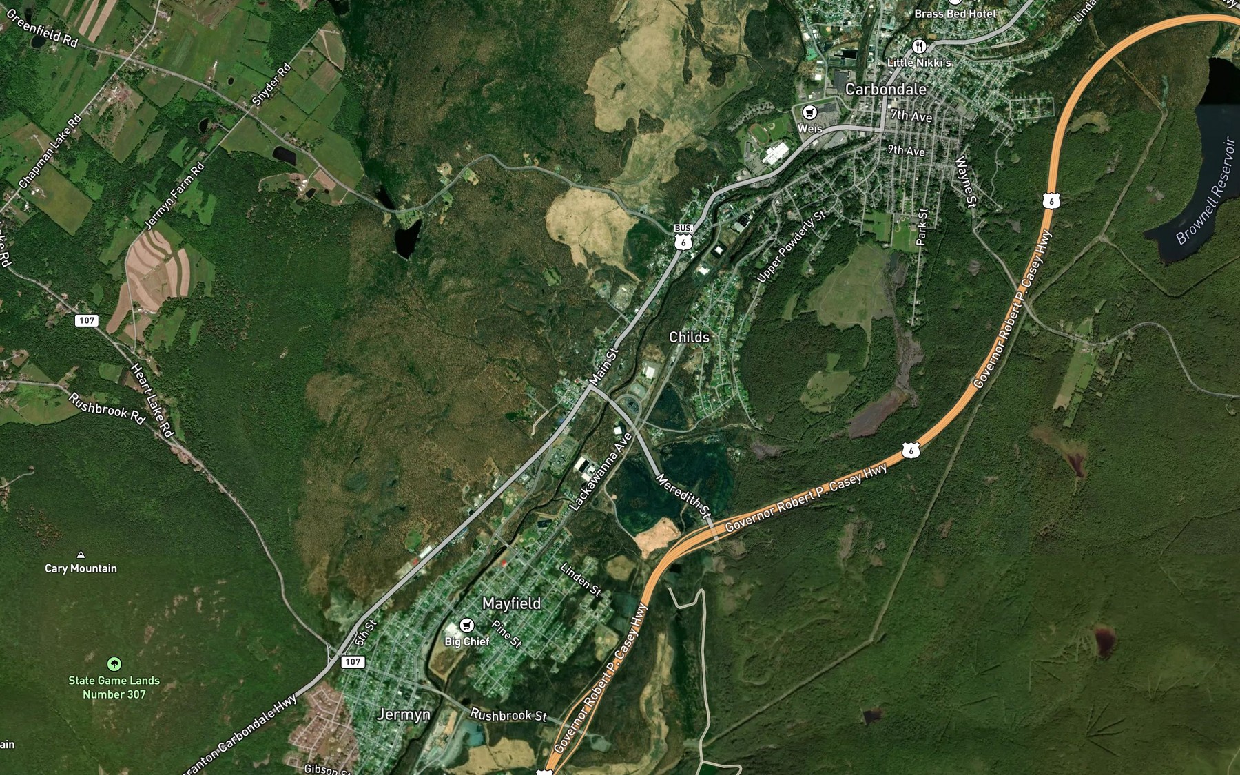 Satellite map of the Lees Creek (historical)
