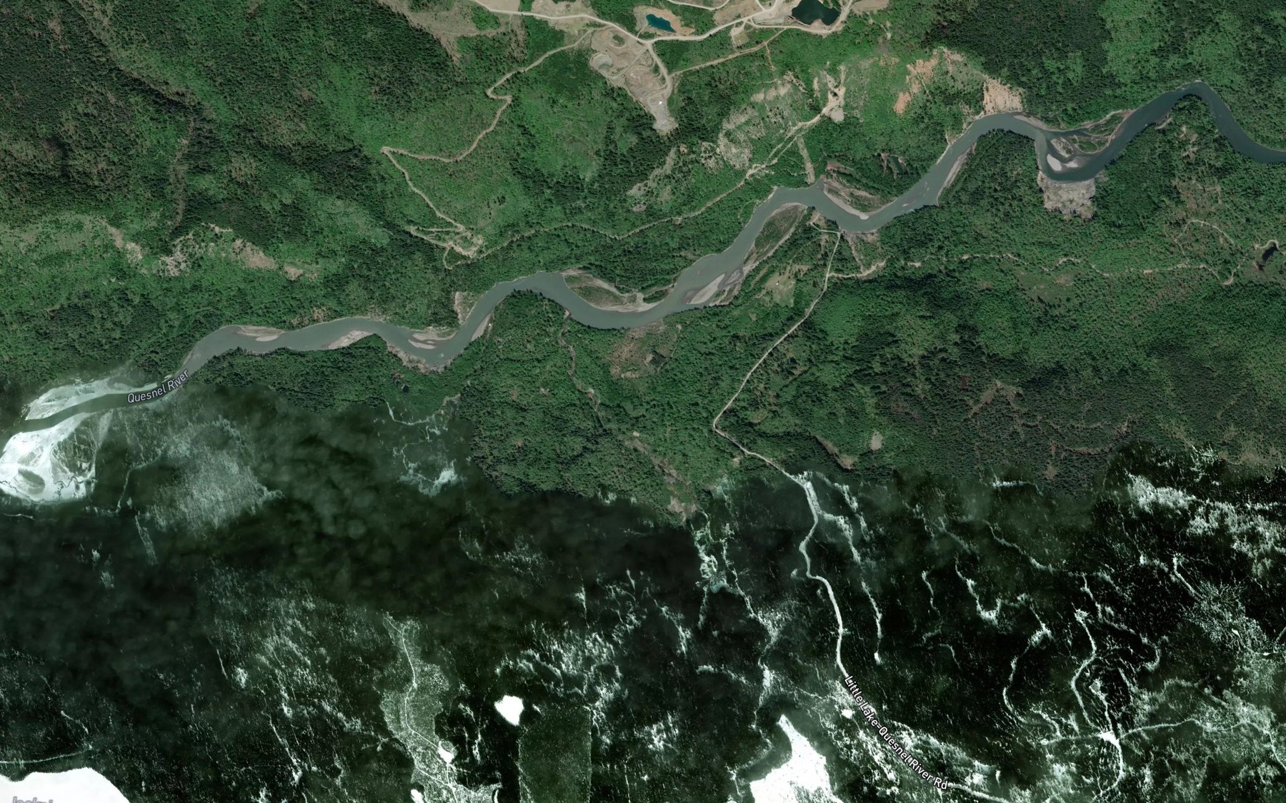 Satellite map of the Morehead Creek