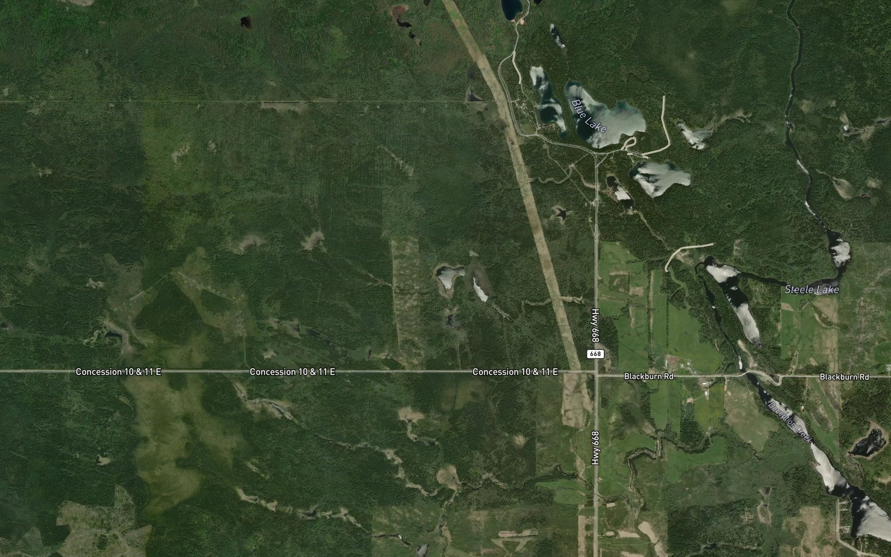 Satellite map of the Blackburn Lake