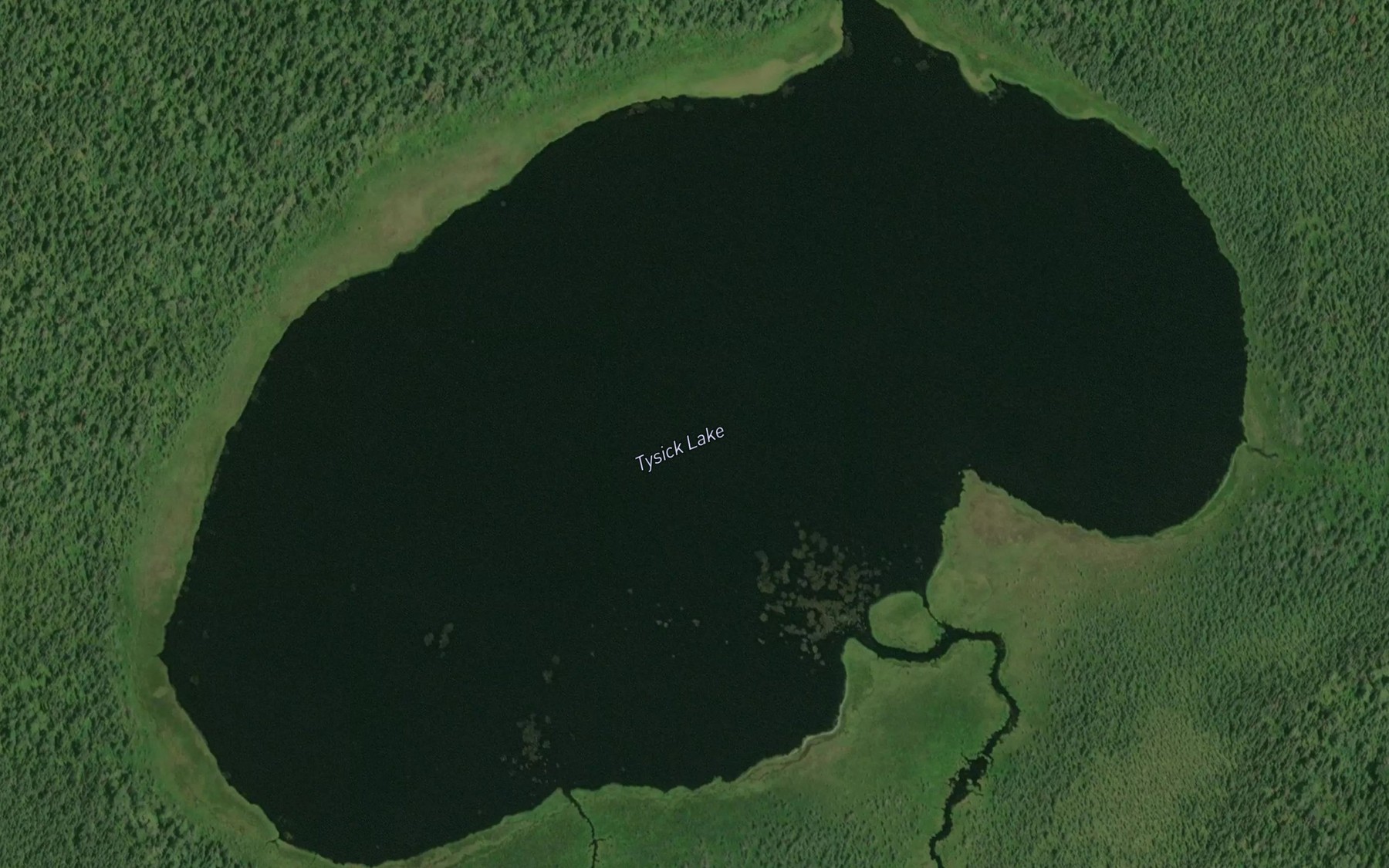 Satellite map of the Tysick Lake