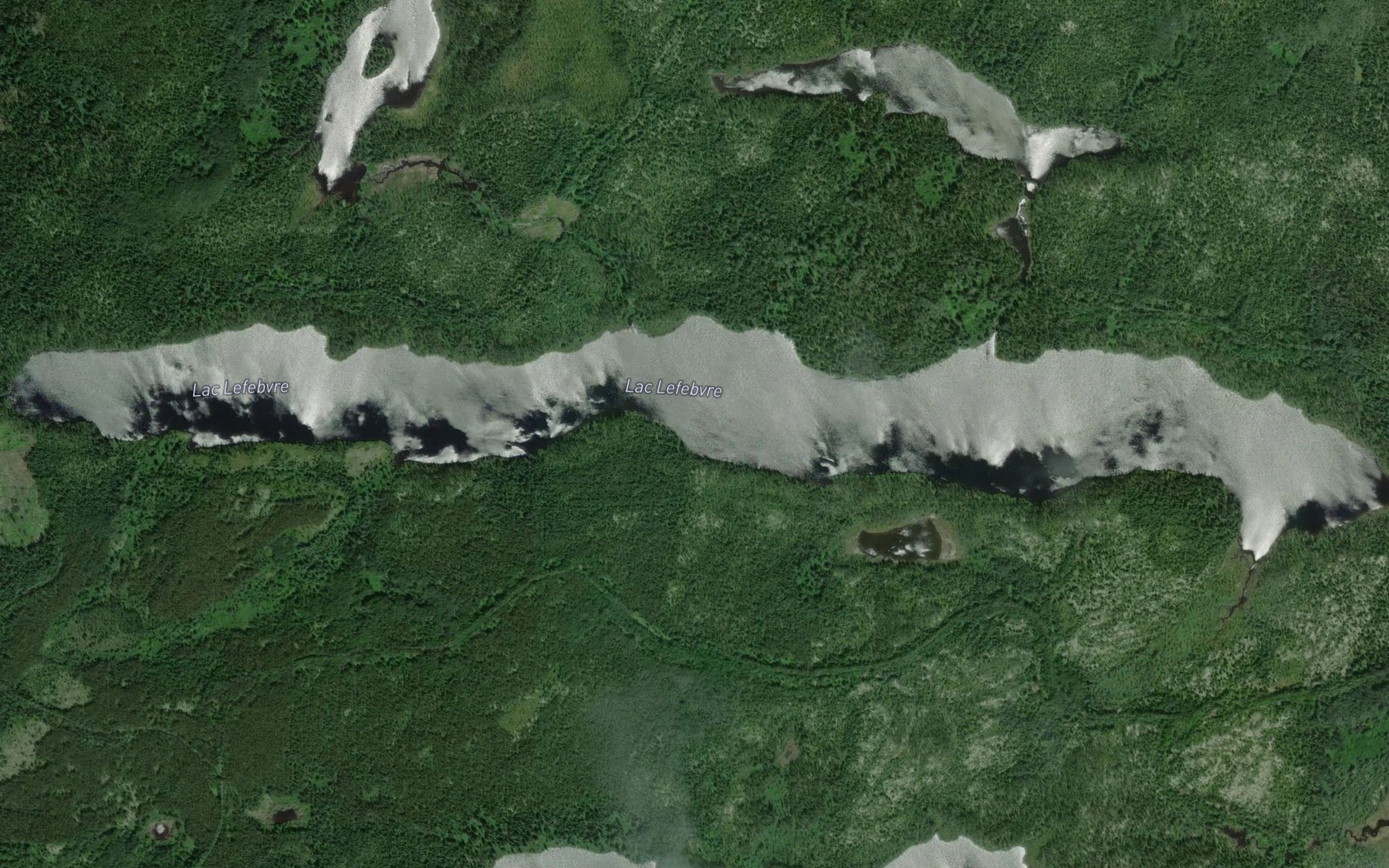 Satellite map of the Lac Lefebvre