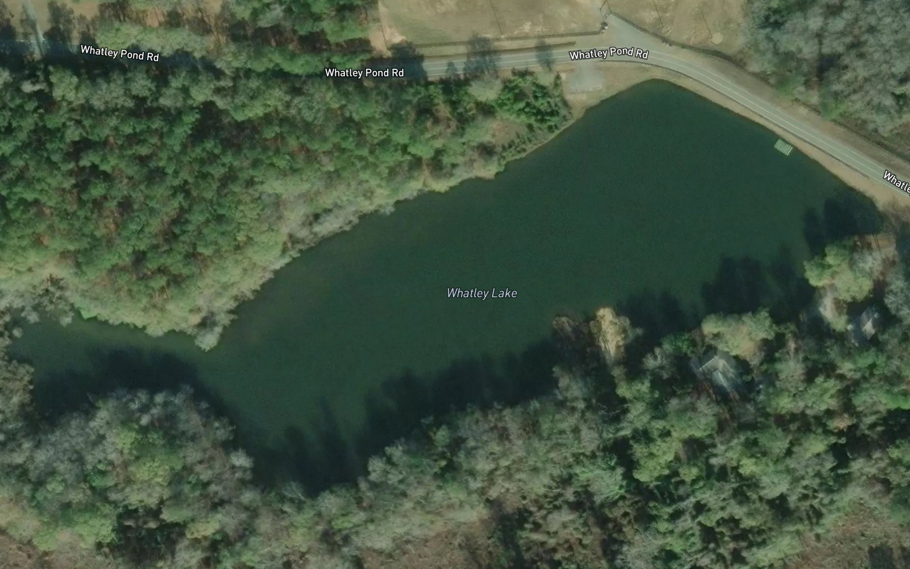 Satellite map of the Whatley Lake