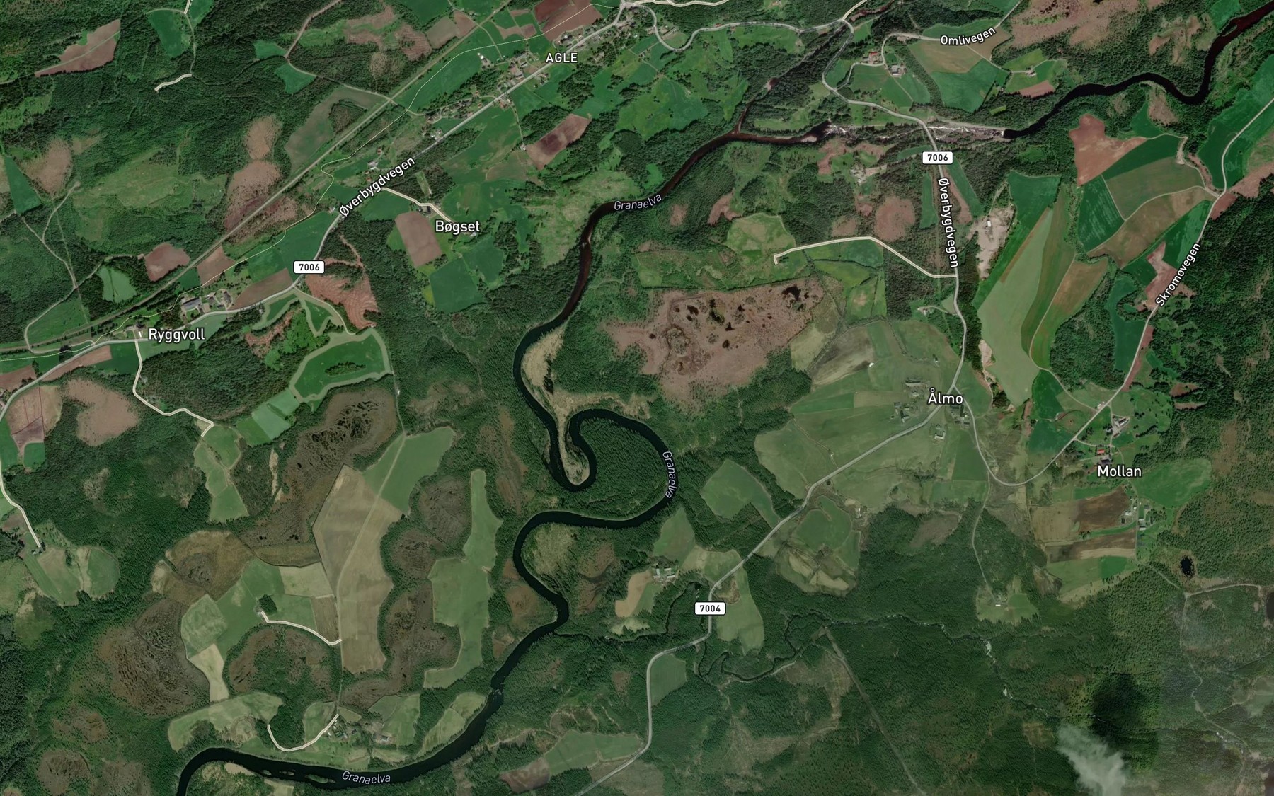 Satellite map of the Svartmyrbekken