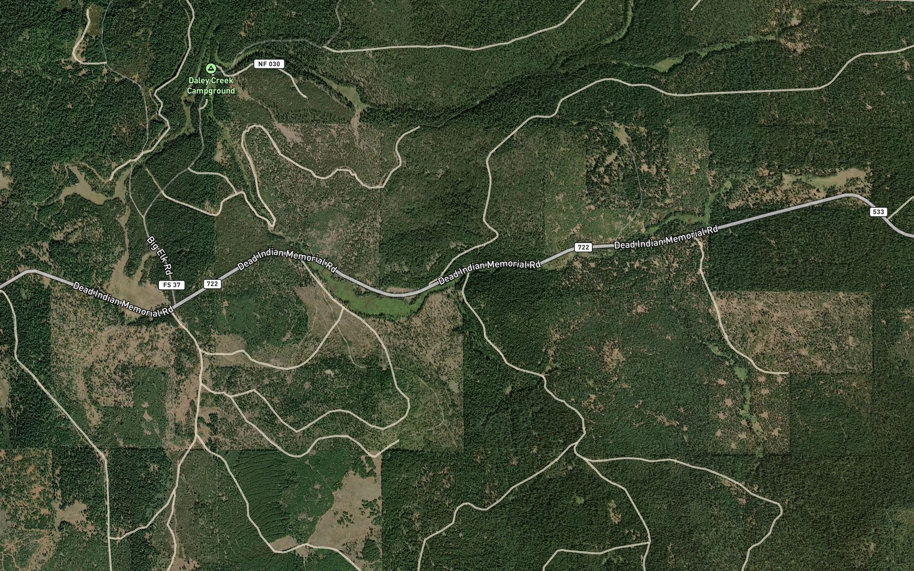 Satellite map of the Big Draw Creek