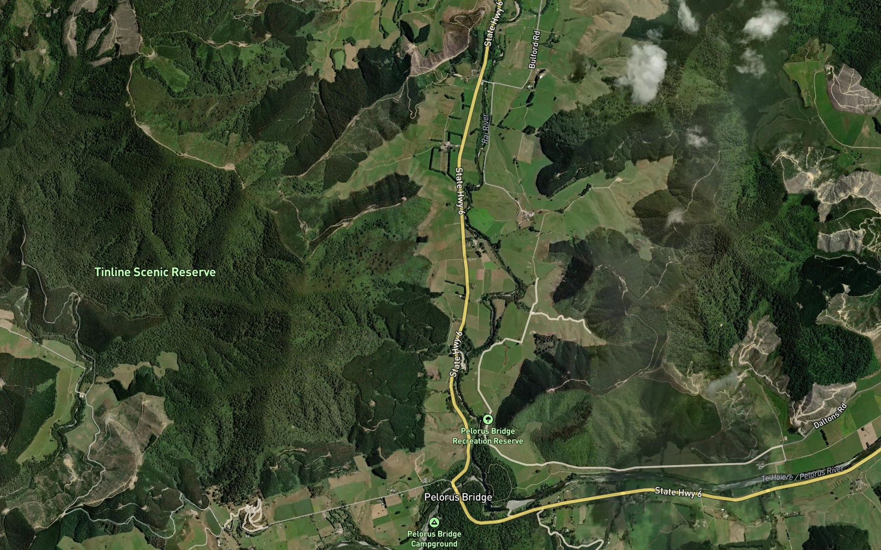 Satellite map of the Rai Falls