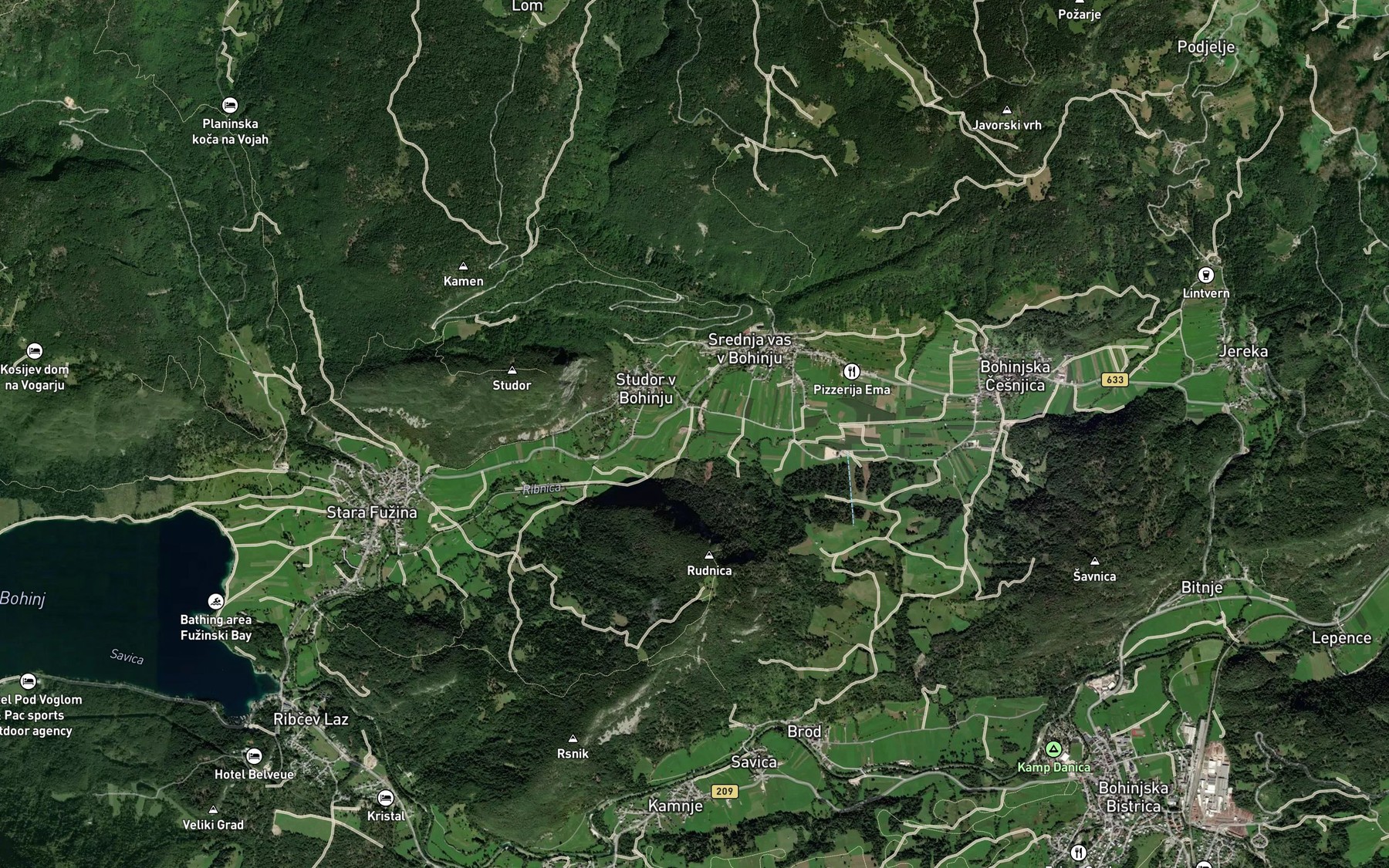 Satellite map of the Ribnica