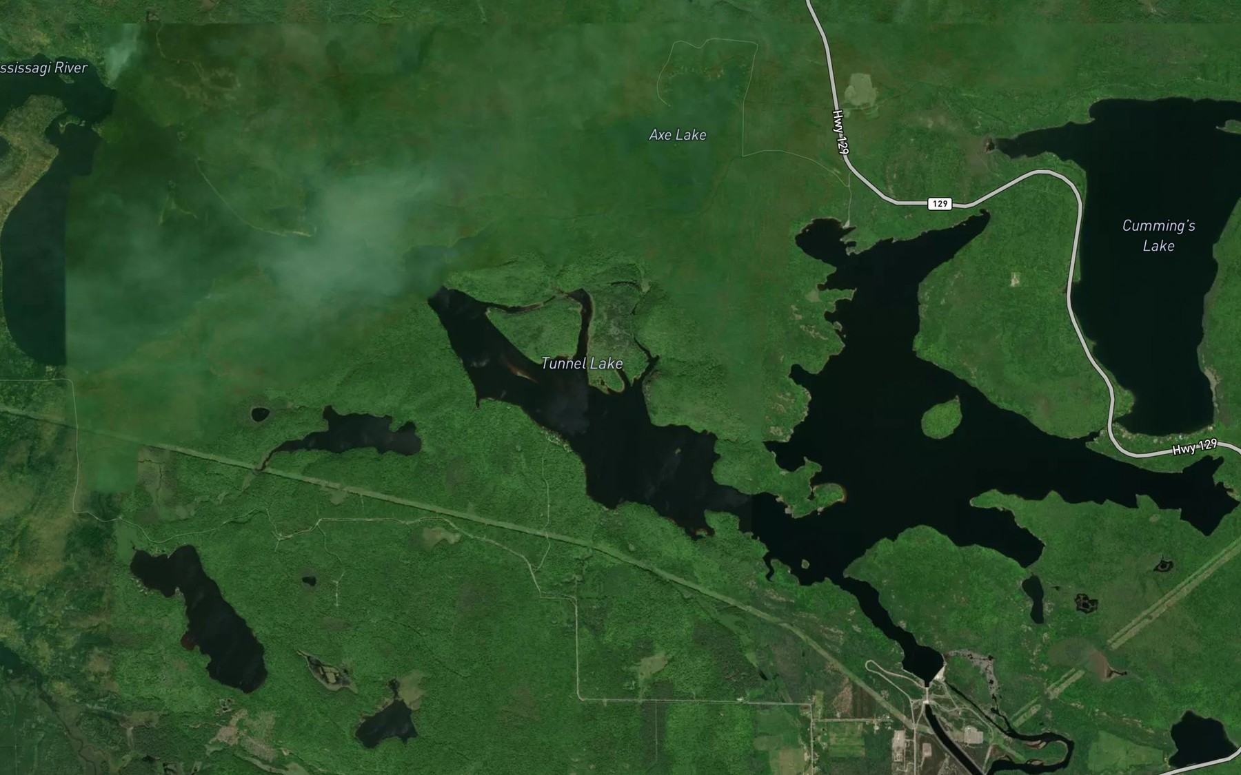 Satellite map of the Tunnel Lake