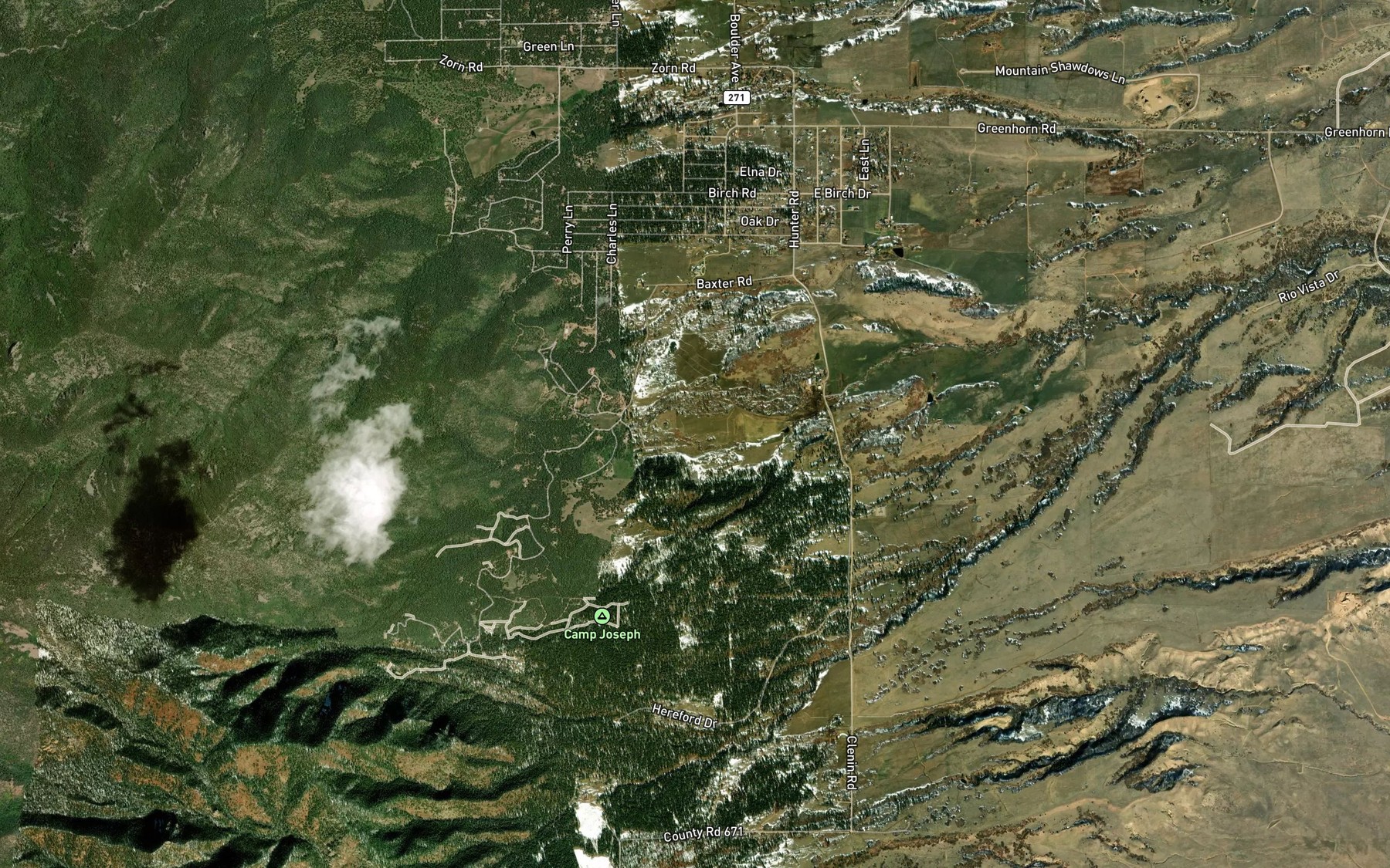 Satellite map of the Hunter Ditch
