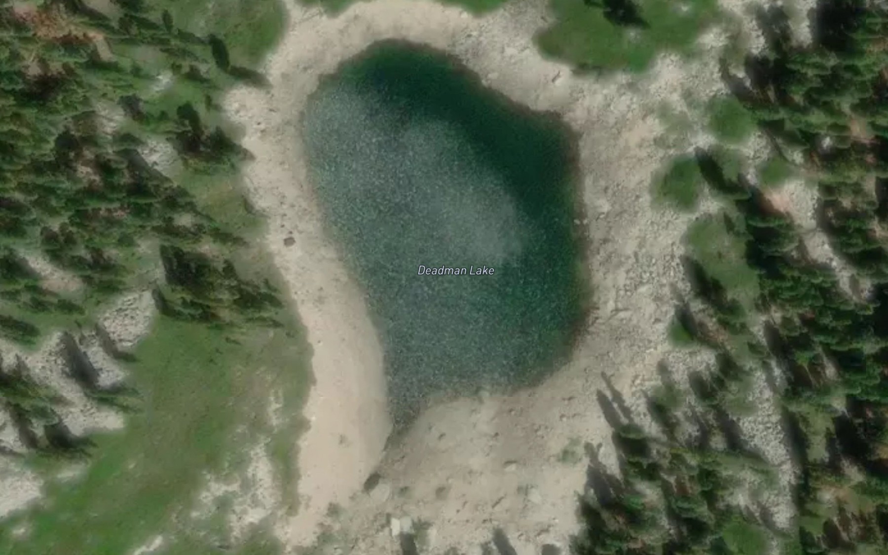 Satellite map of the Deadman Lake