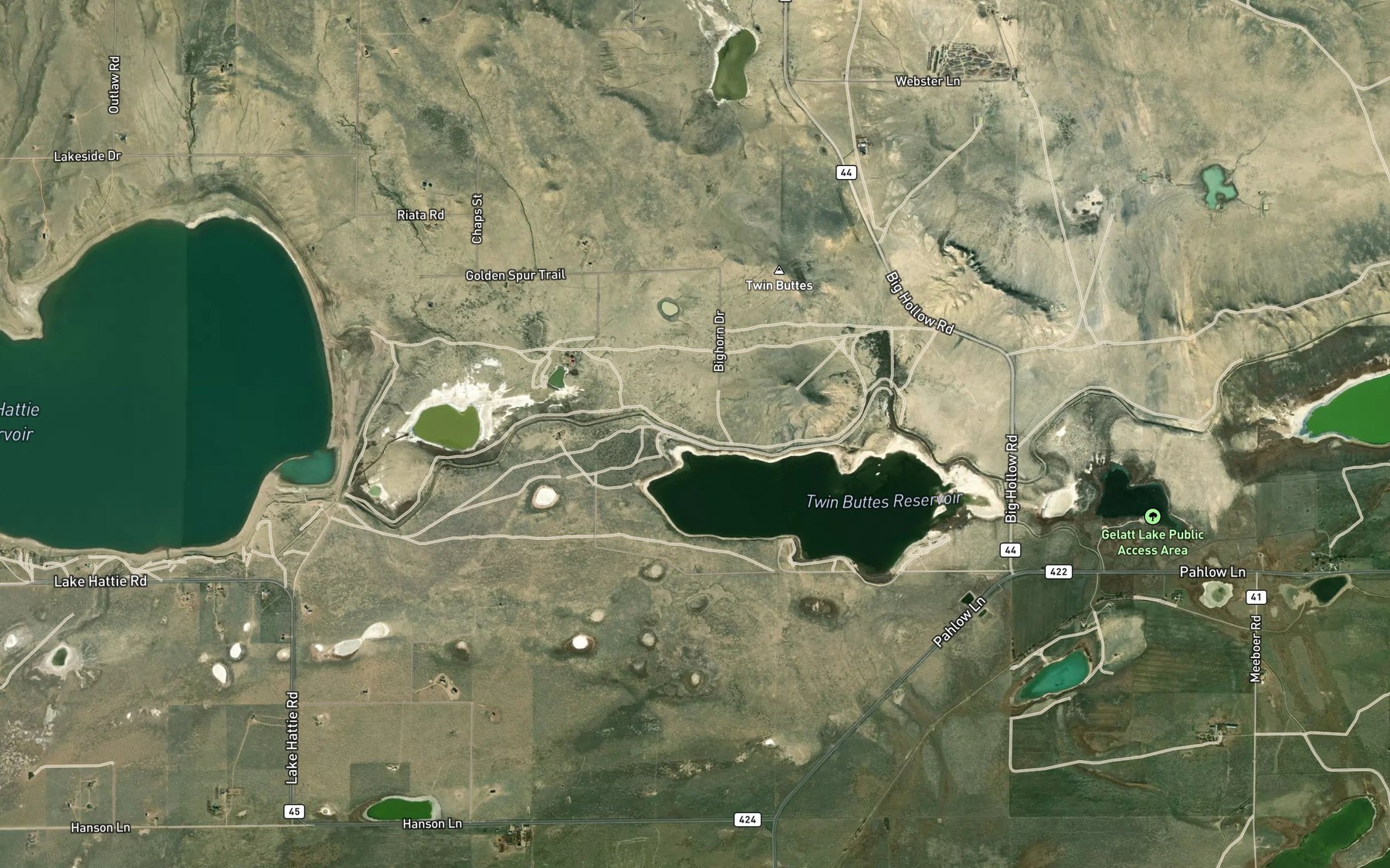 Satellite map of the Lake Hattie Canal